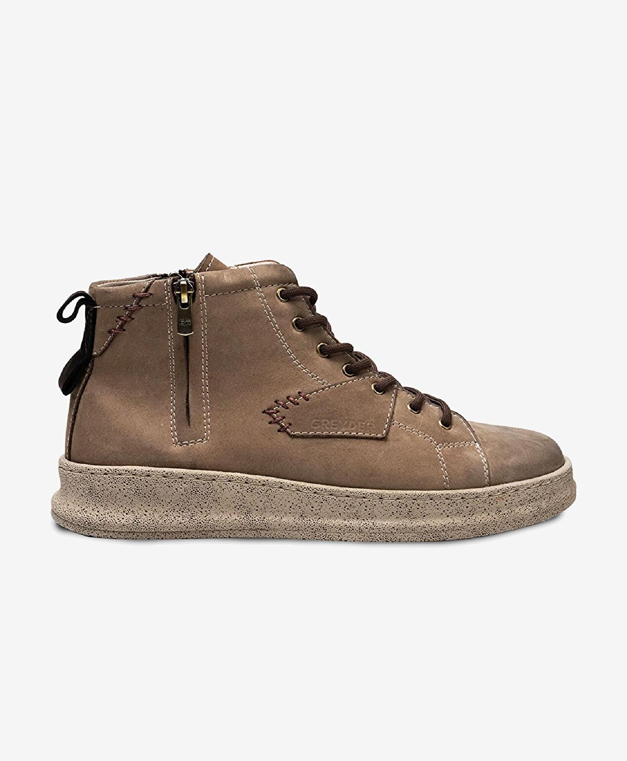 Erkek Vizon Hakiki Deri Sneaker Bot - 1