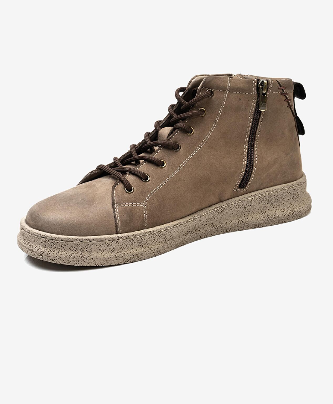 Erkek Vizon Hakiki Deri Sneaker Bot - 4