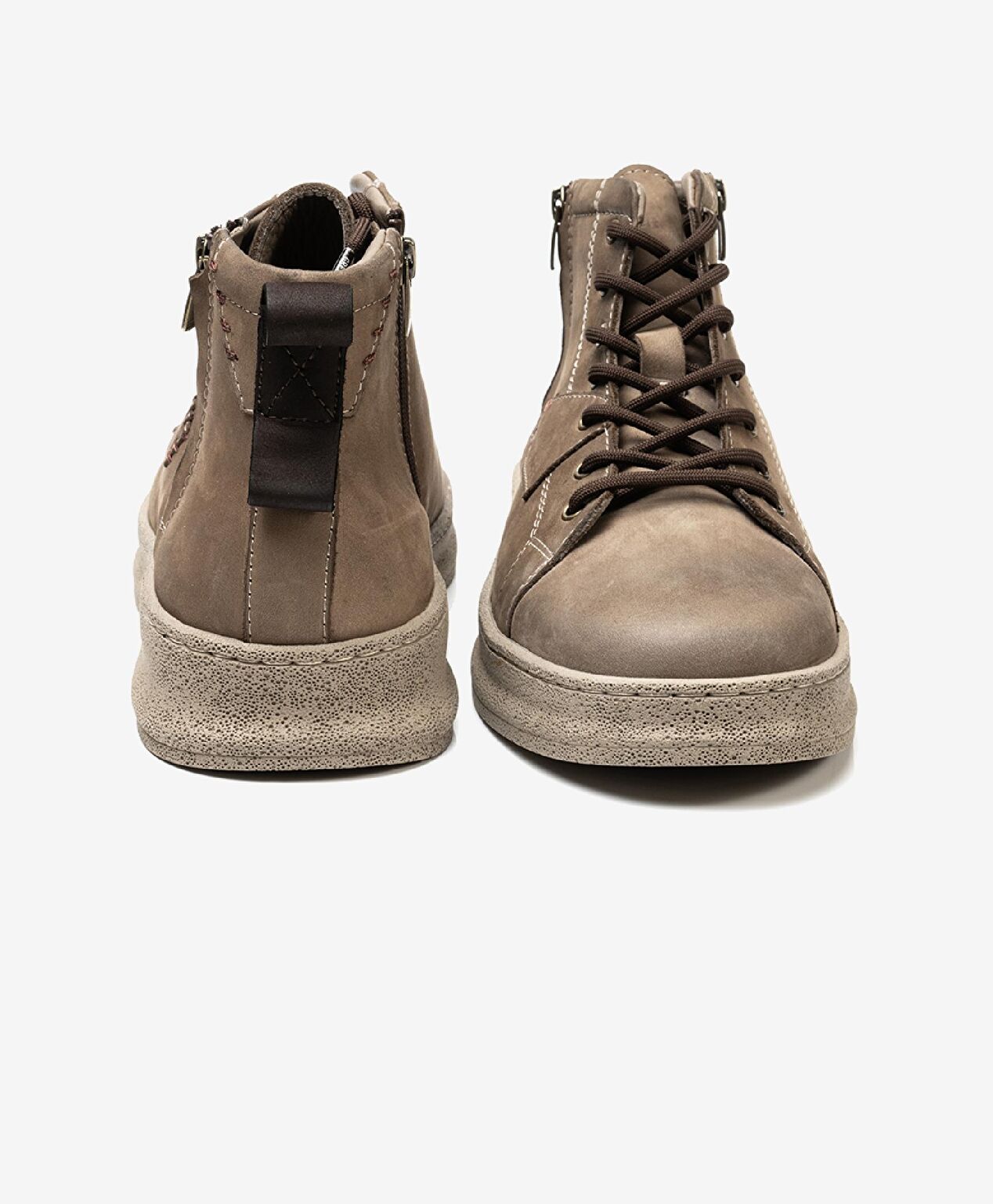 Erkek Vizon Hakiki Deri Sneaker Bot - 8