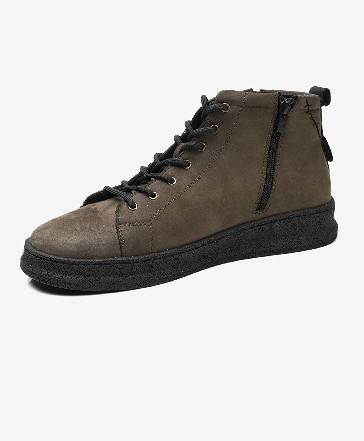 Erkek Duman Hakiki Deri Sneaker Bot - 3