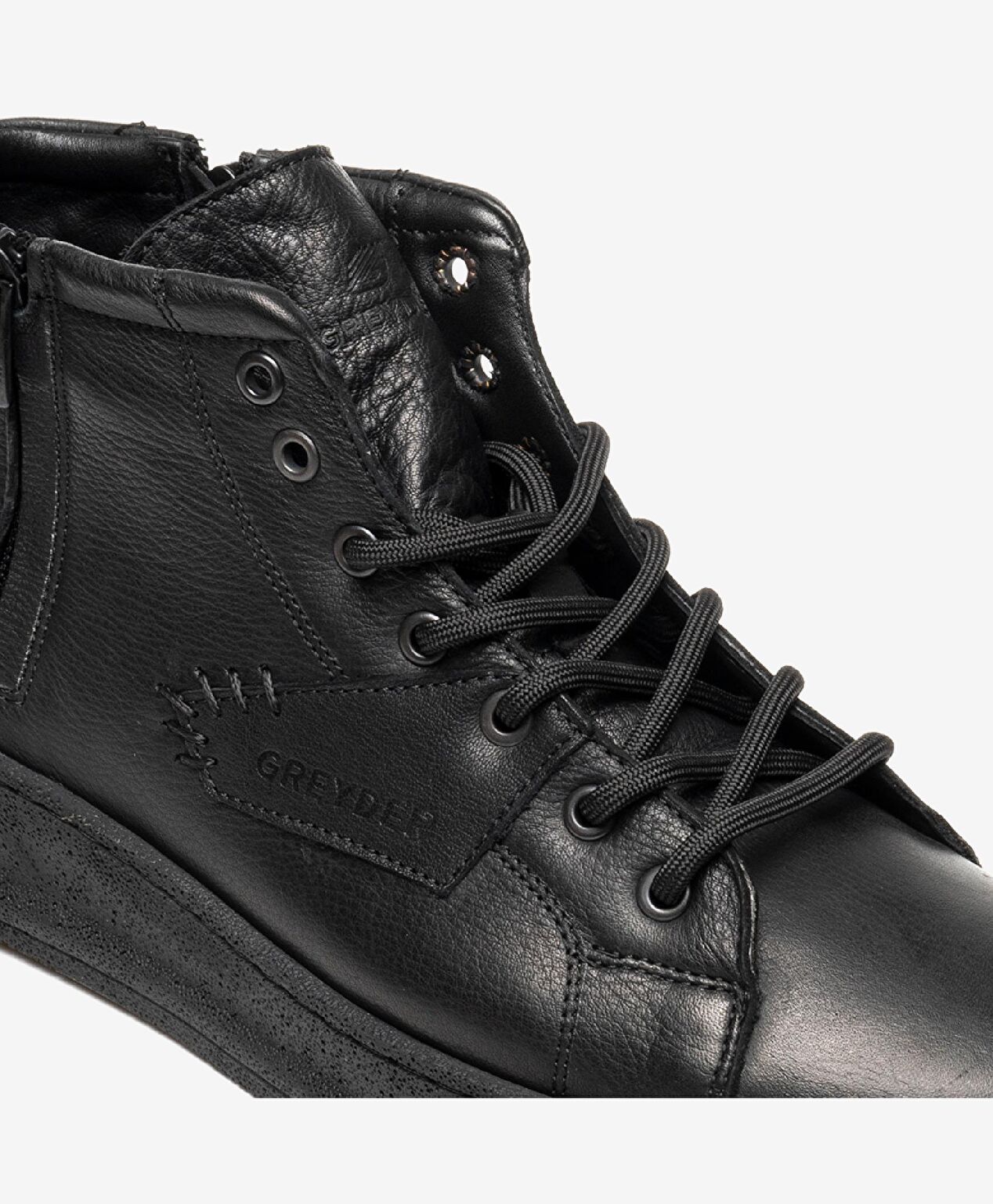 Erkek Siyah Hakiki Deri Sneaker Bot - 4