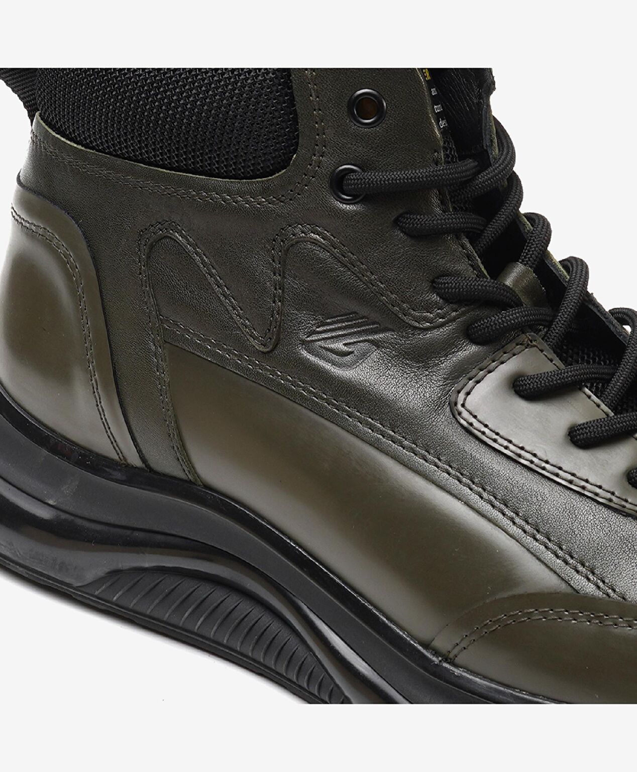 Erkek Haki Hakiki Deri Sneaker Bot - 5