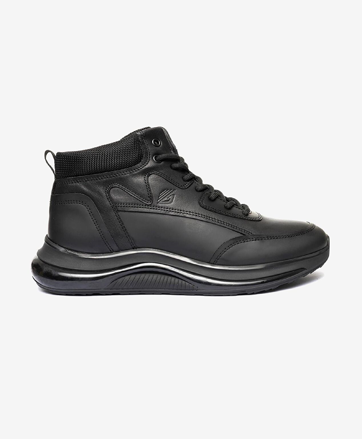Erkek Siyah Hakiki Deri Sneaker Bot - 1
