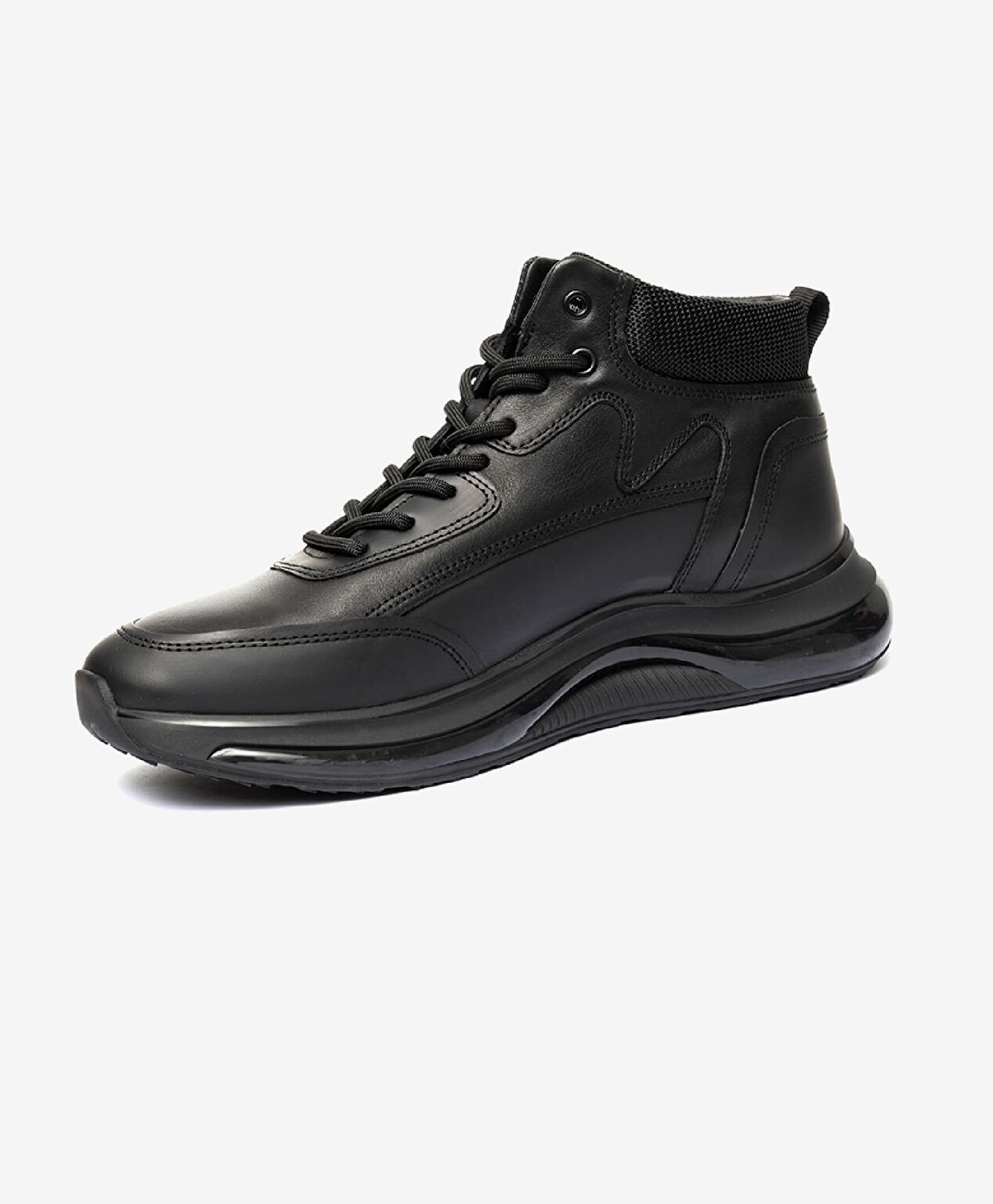 Erkek Siyah Hakiki Deri Sneaker Bot - 2