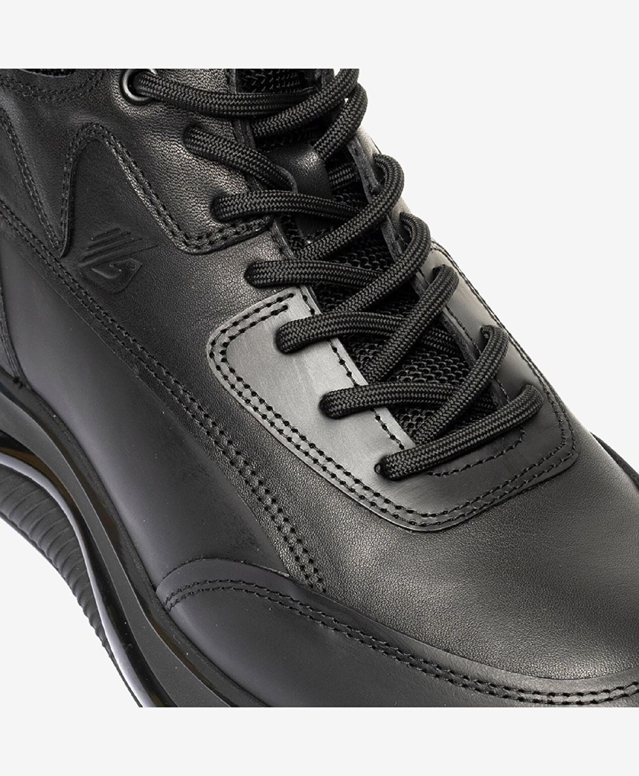 Erkek Siyah Hakiki Deri Sneaker Bot - 4