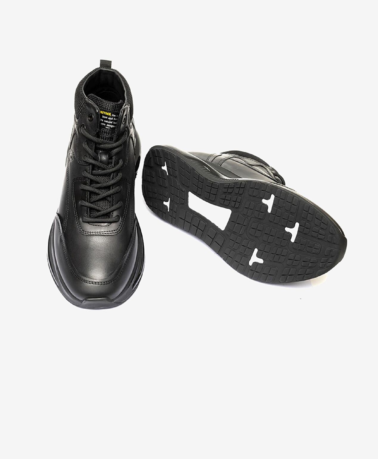 Erkek Siyah Hakiki Deri Sneaker Bot - 5