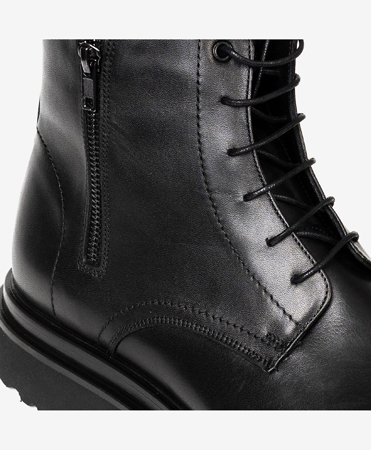 Erkek Siyah Hakiki Deri Casual Bot - 4