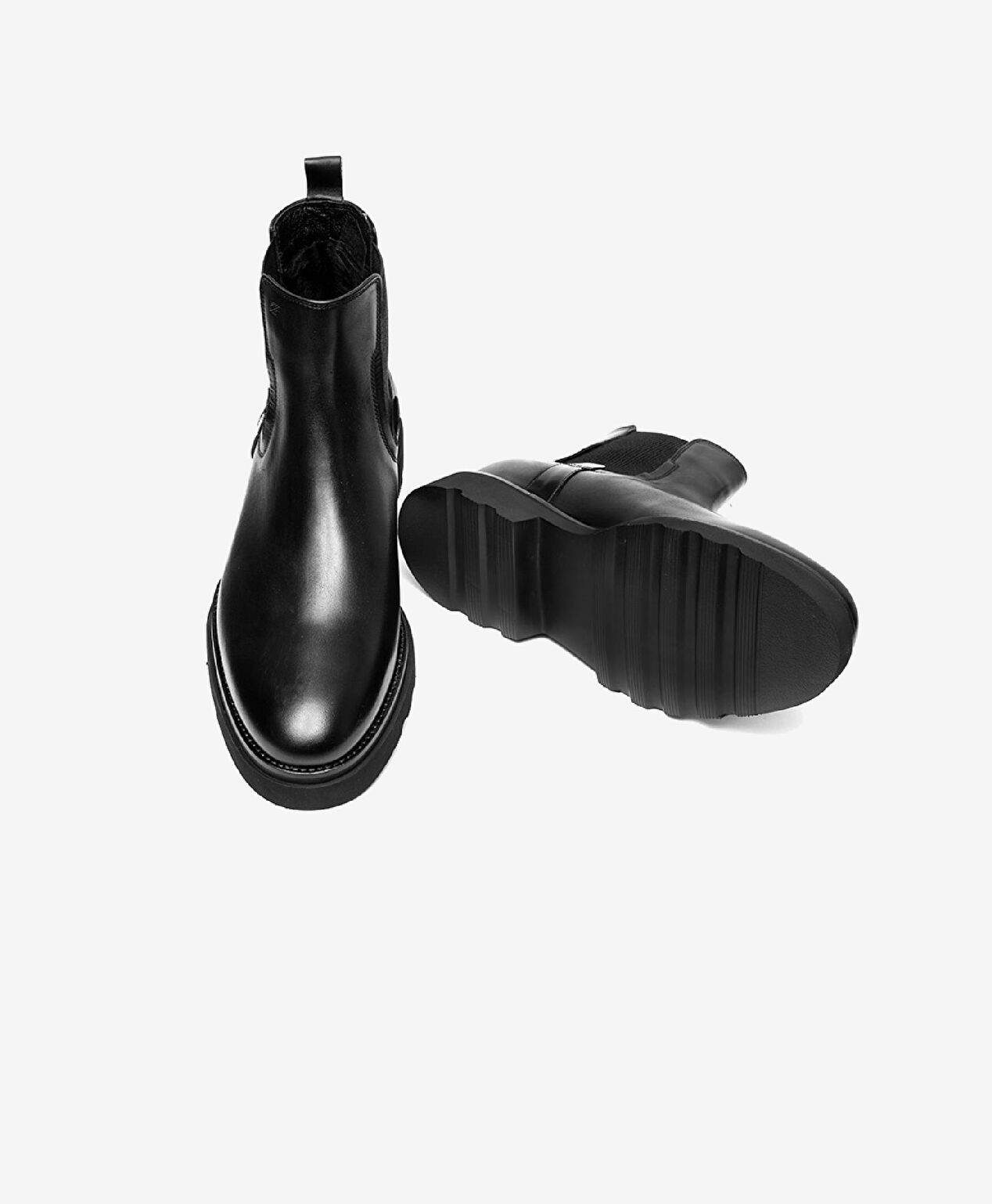 Erkek Siyah Hakiki Deri Casual Bot - 5