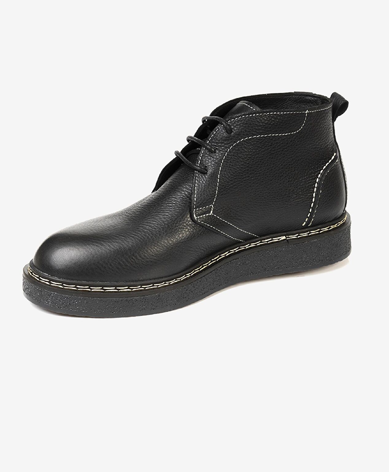 Erkek Siyah Hakiki Deri Klasik Bot - 2
