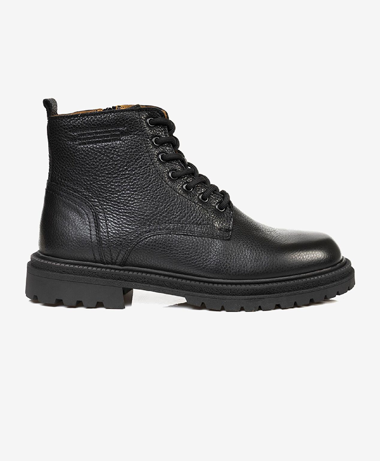Erkek Siyah Hakiki Deri Casual Bot - 1