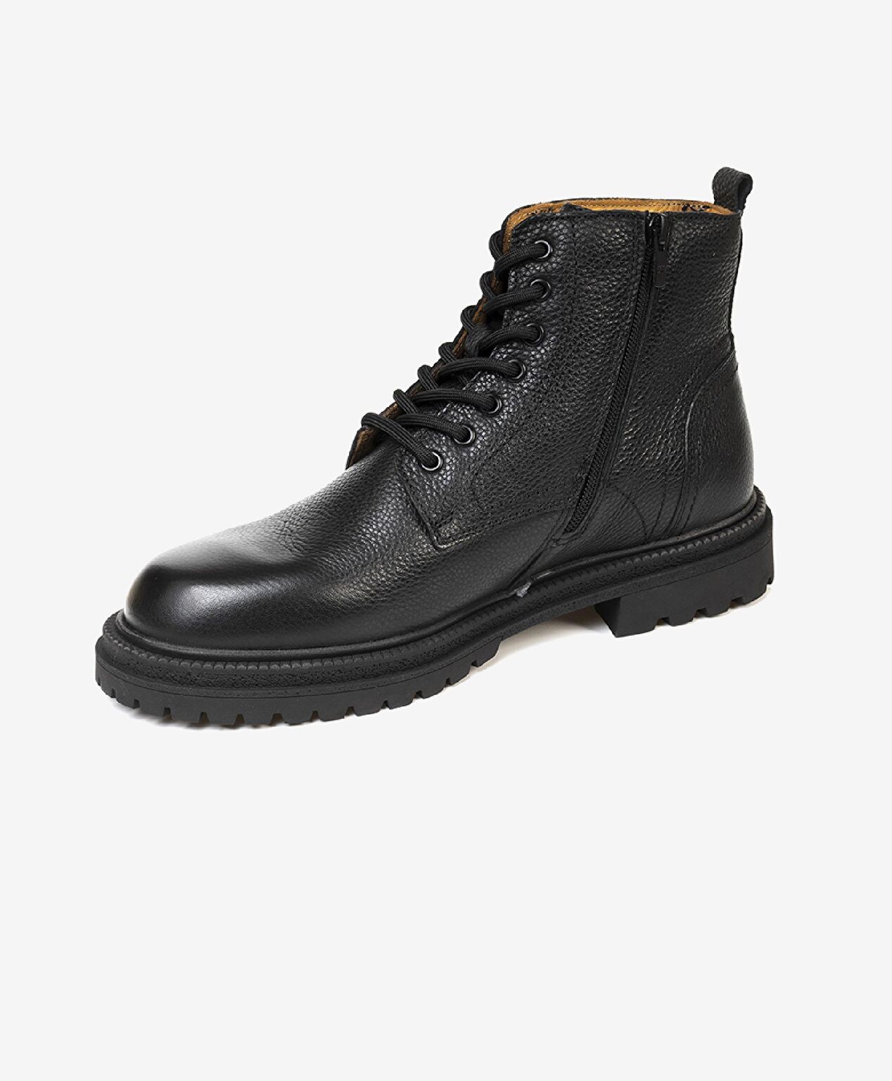 Erkek Siyah Hakiki Deri Casual Bot - 2