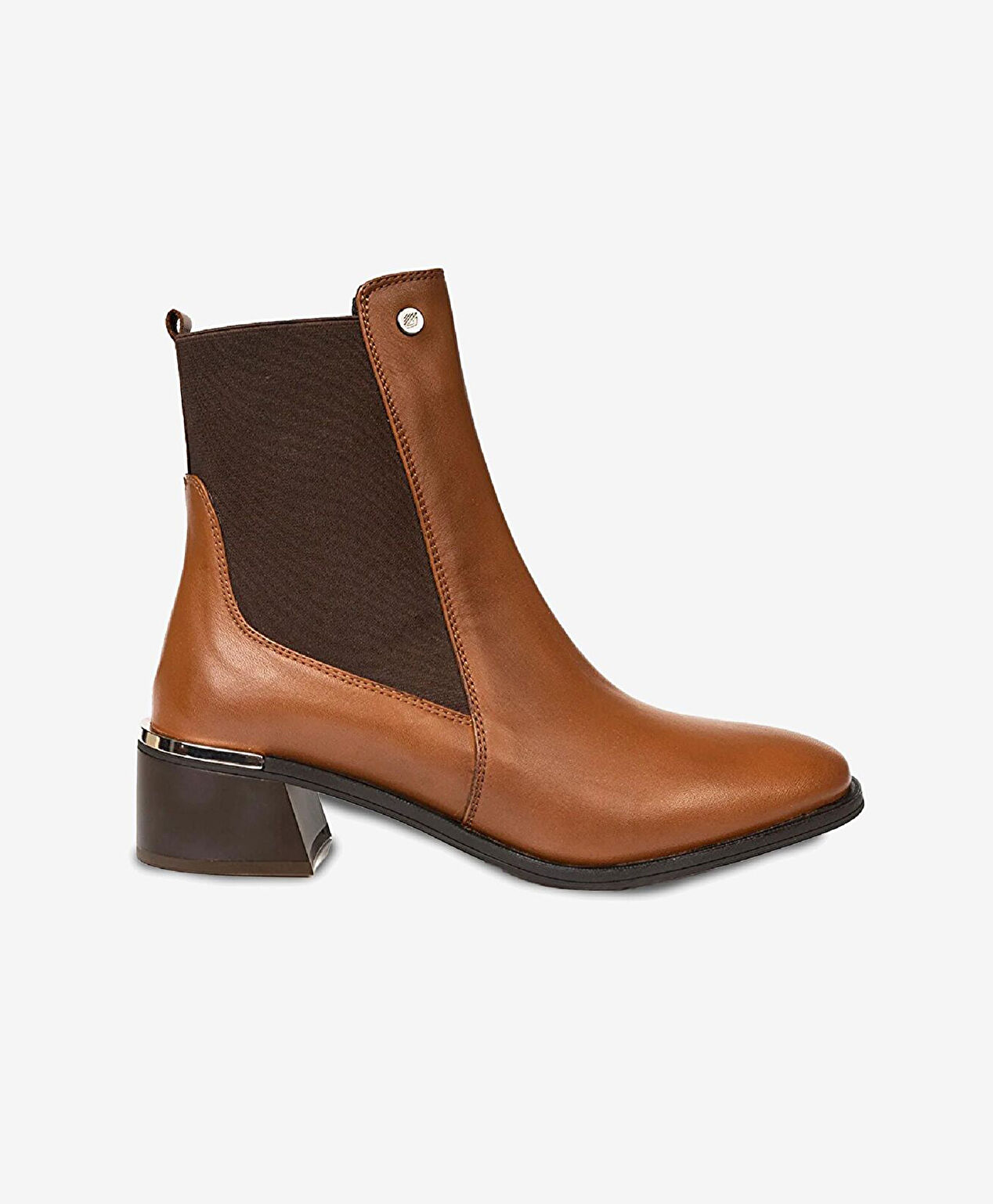 Kadın Taba Hakiki Deri Topuklu Bot - 1