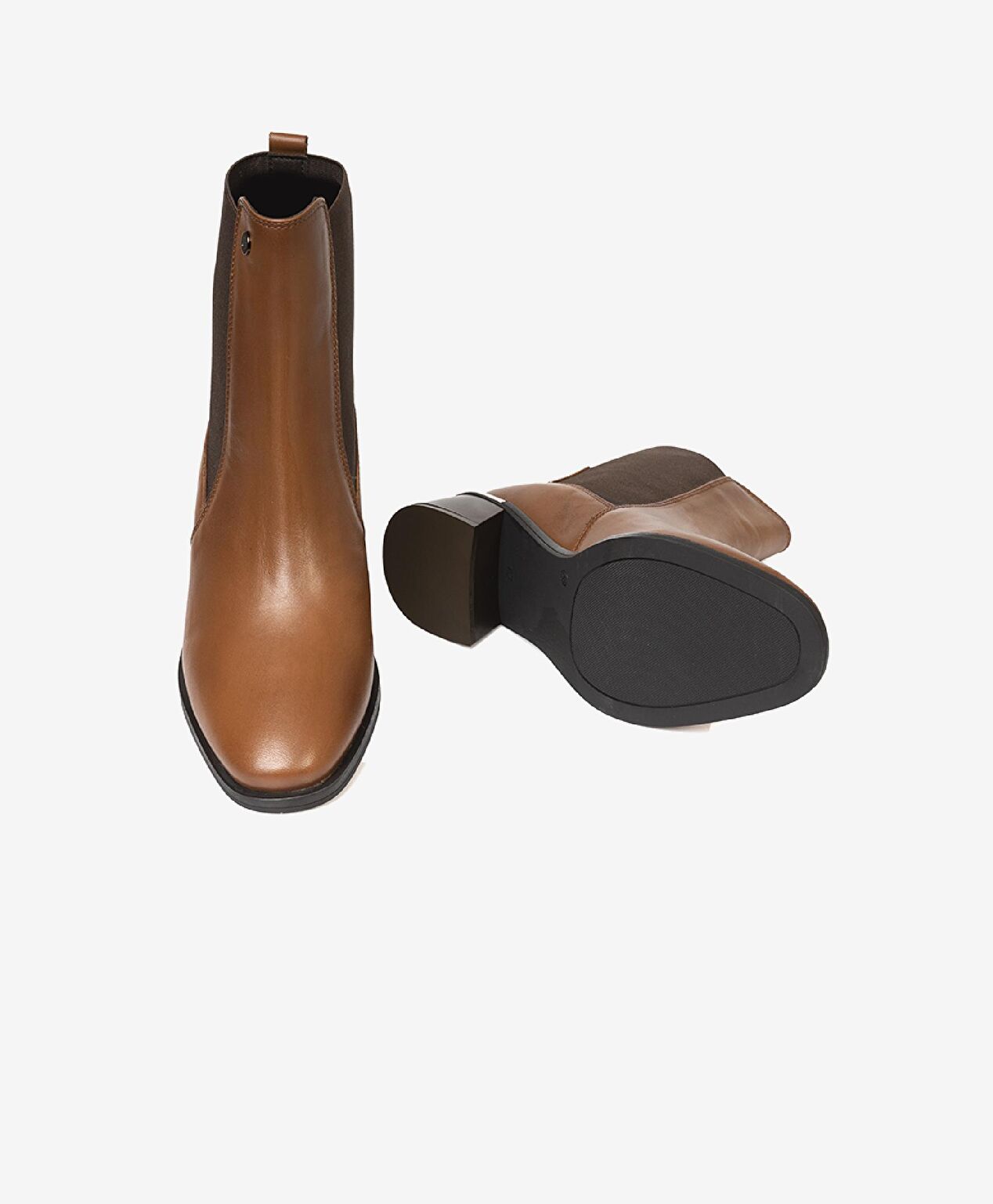 Kadın Taba Hakiki Deri Topuklu Bot - 5