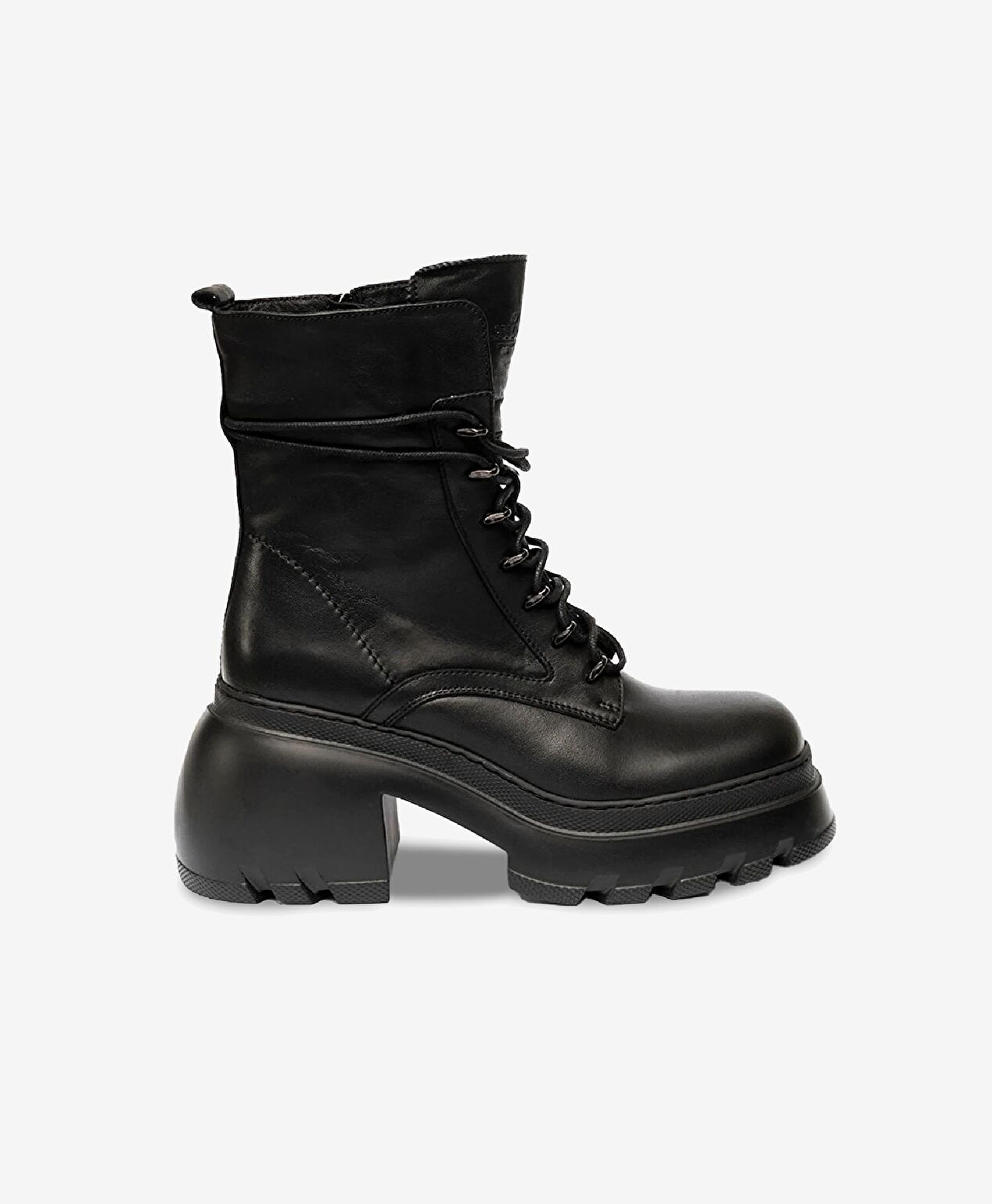 Kadın Siyah Hakiki Deri Topuklu Bot - 1