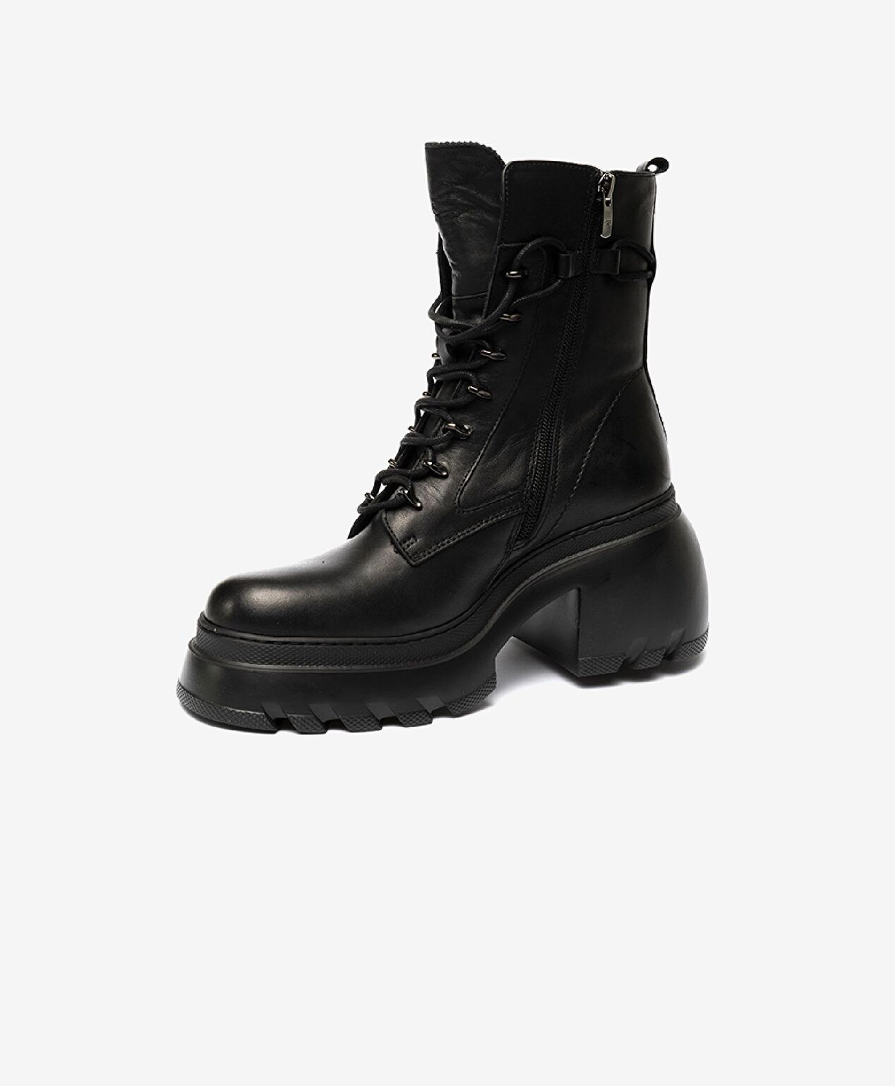 Kadın Siyah Hakiki Deri Topuklu Bot - 2