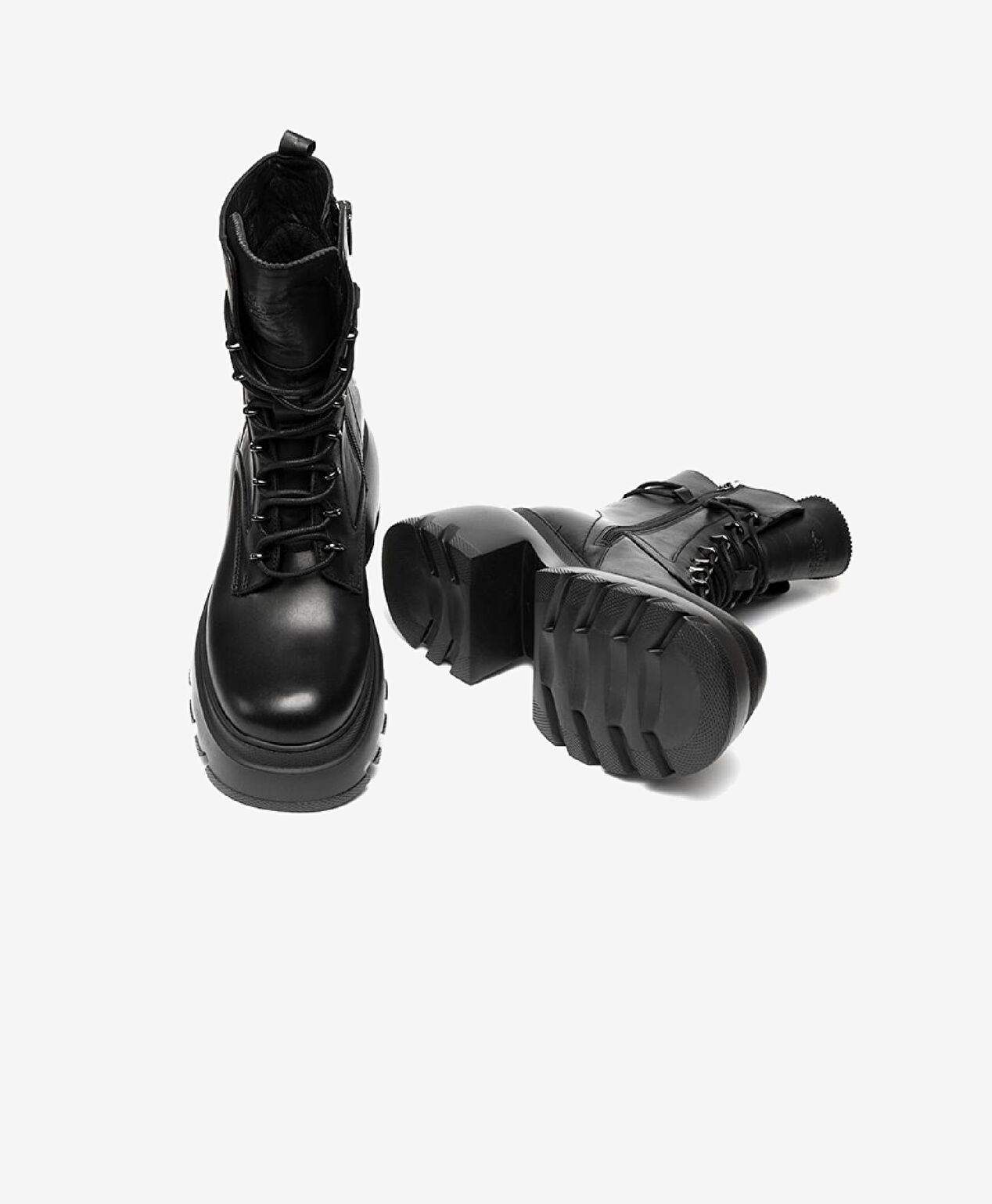 Kadın Siyah Hakiki Deri Topuklu Bot - 5