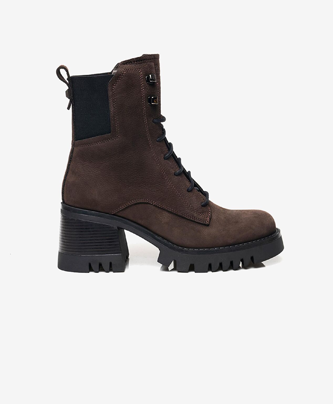 Kadın Kahverengi Hakiki Deri Military Bot - 1