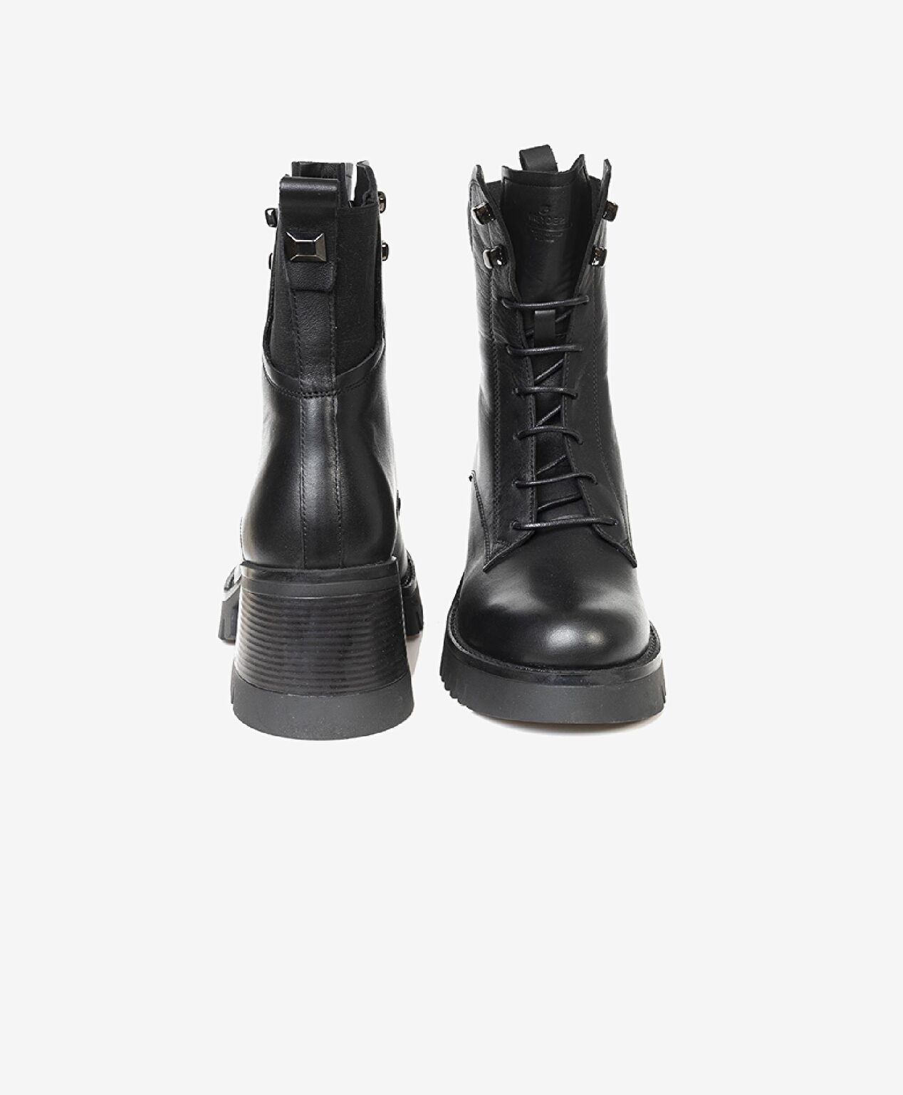 Kadın Siyah Hakiki Deri Military Bot - 7