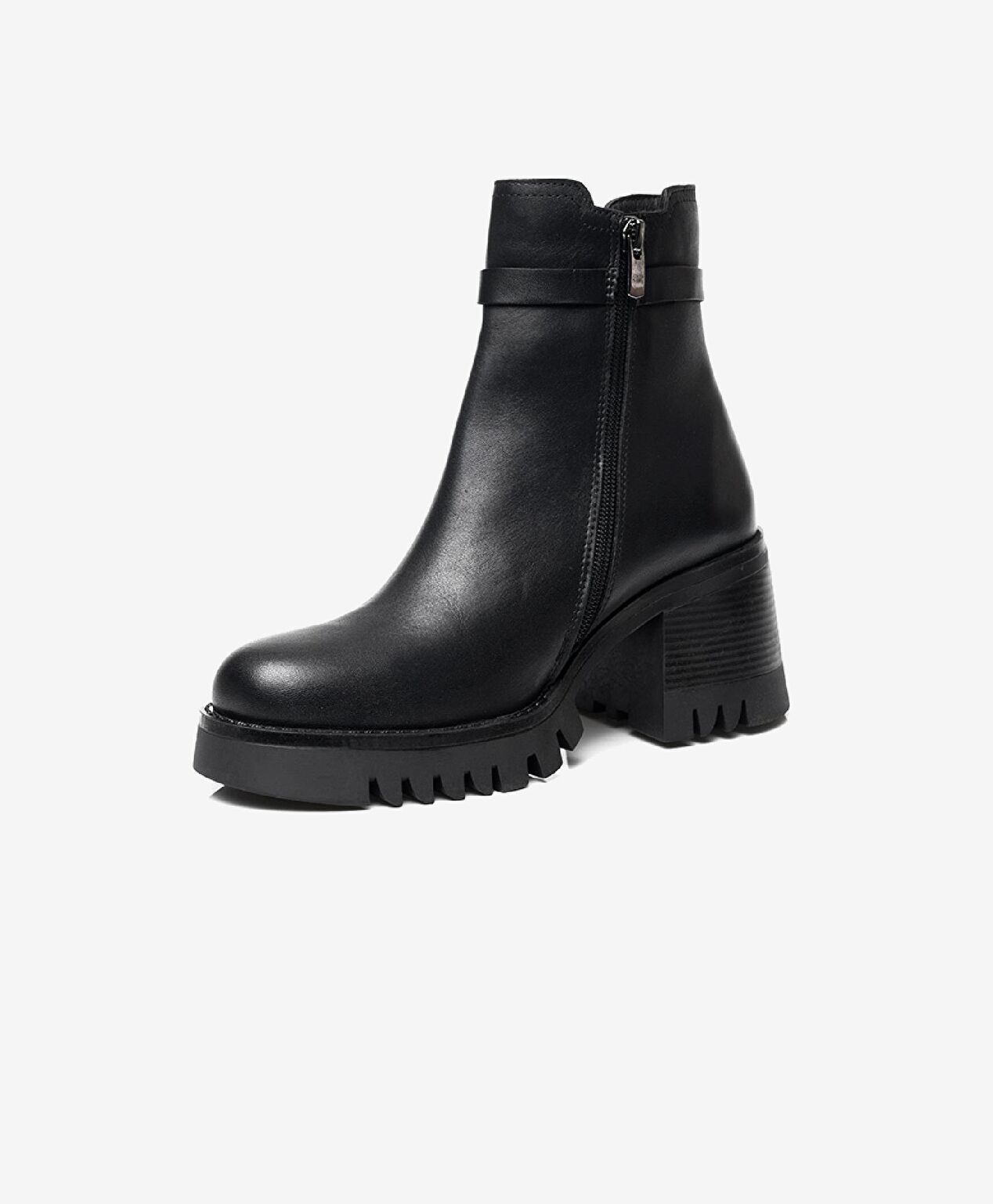 Kadın Siyah Hakiki Deri Topuklu Bot - 3