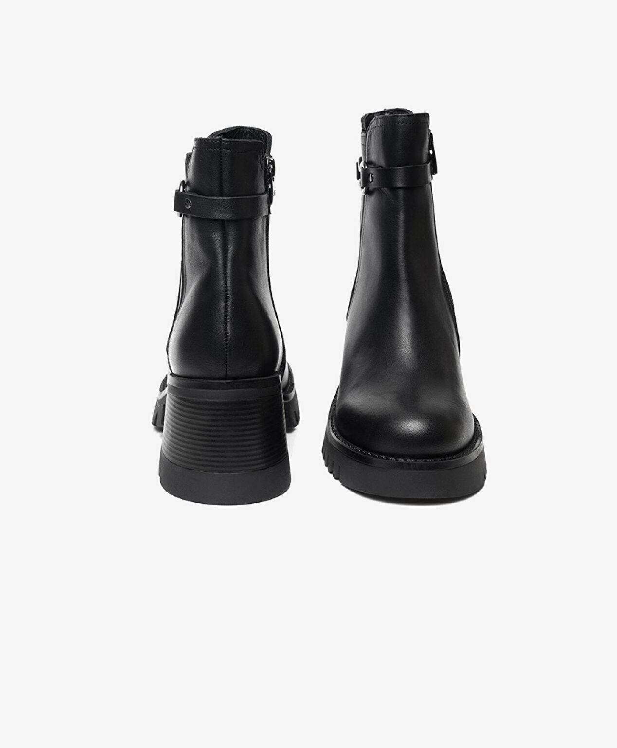 Kadın Siyah Hakiki Deri Topuklu Bot - 7