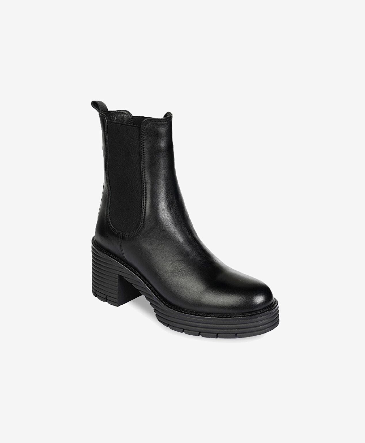 Kadın Siyah Hakiki Deri Topuklu Bot - 2