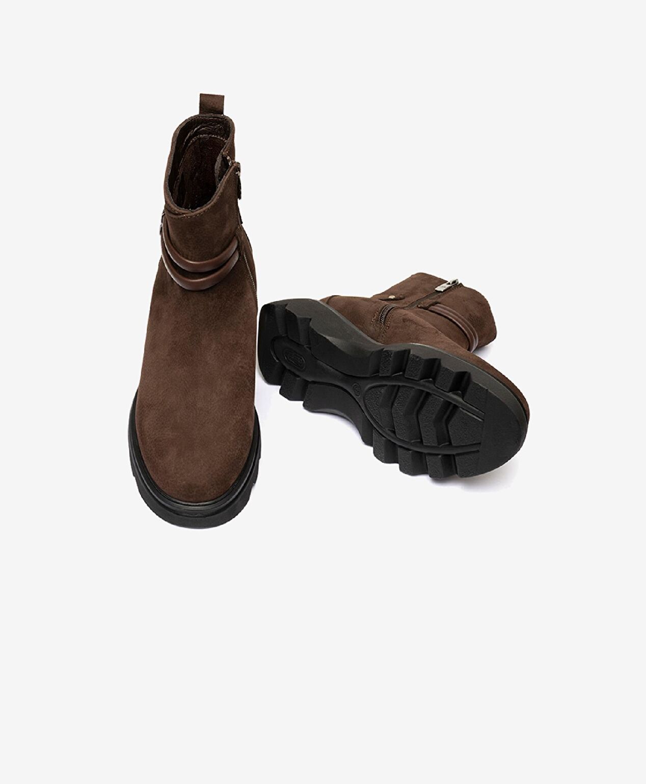 Kadın kahverengi Hakiki Deri Comfort Bot - 6