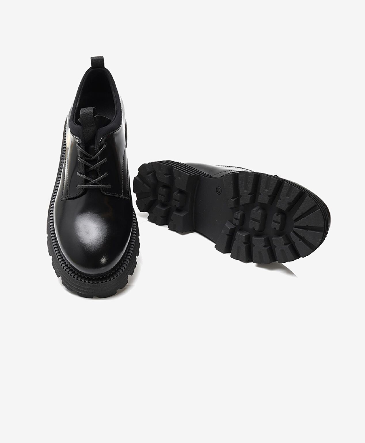 Kadın Parlak Siyah Hakiki Deri Oxford Ayakkabı - 6