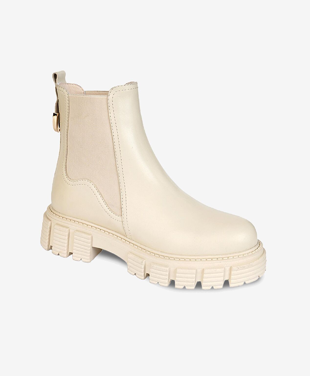 Kadın Ekru Hakiki Deri Chelsea Bot - 2