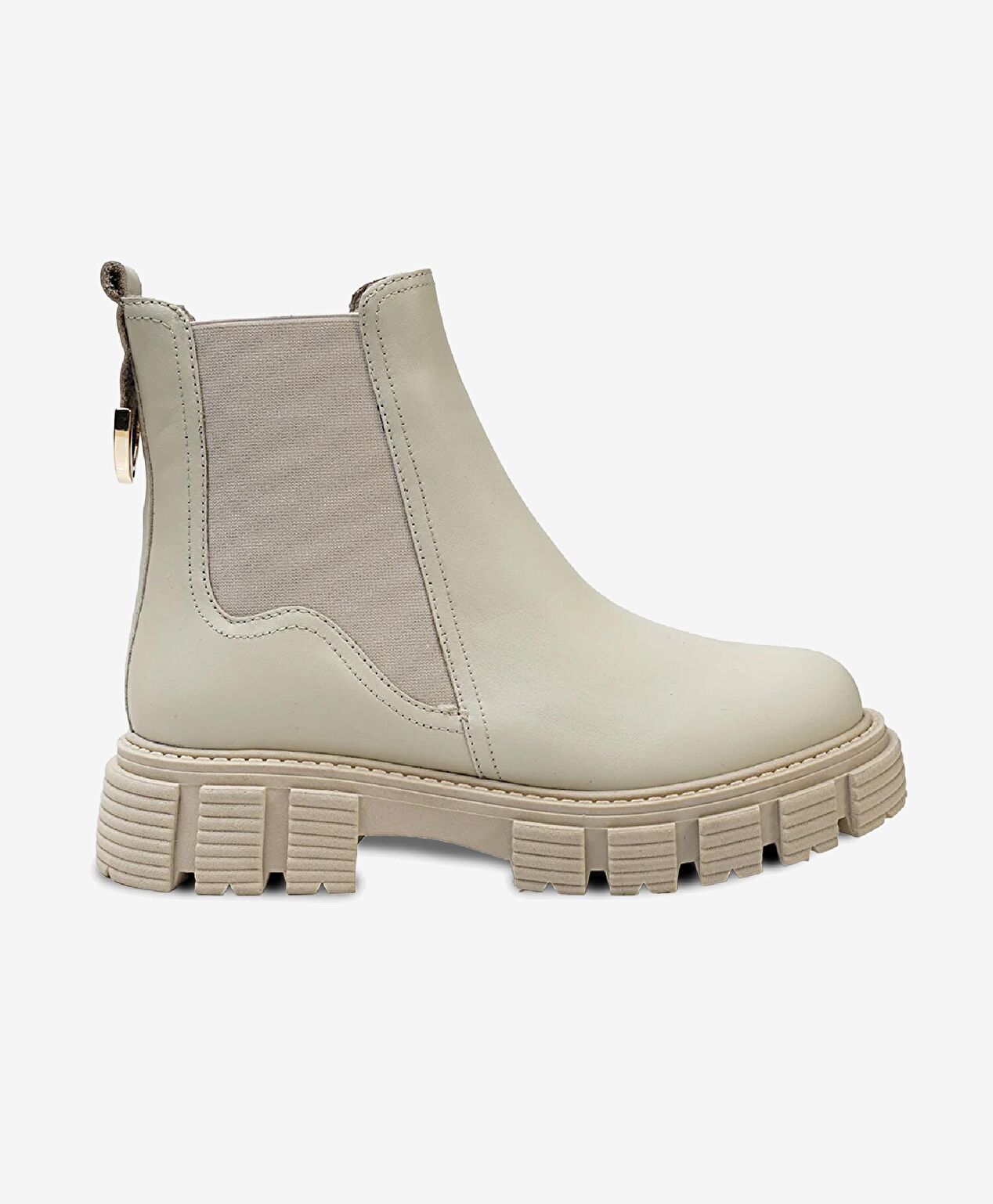 Kadın Ekru Hakiki Deri Chelsea Bot - 1