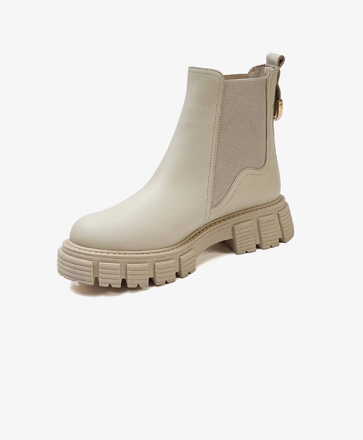 Kadın Ekru Hakiki Deri Chelsea Bot - 3