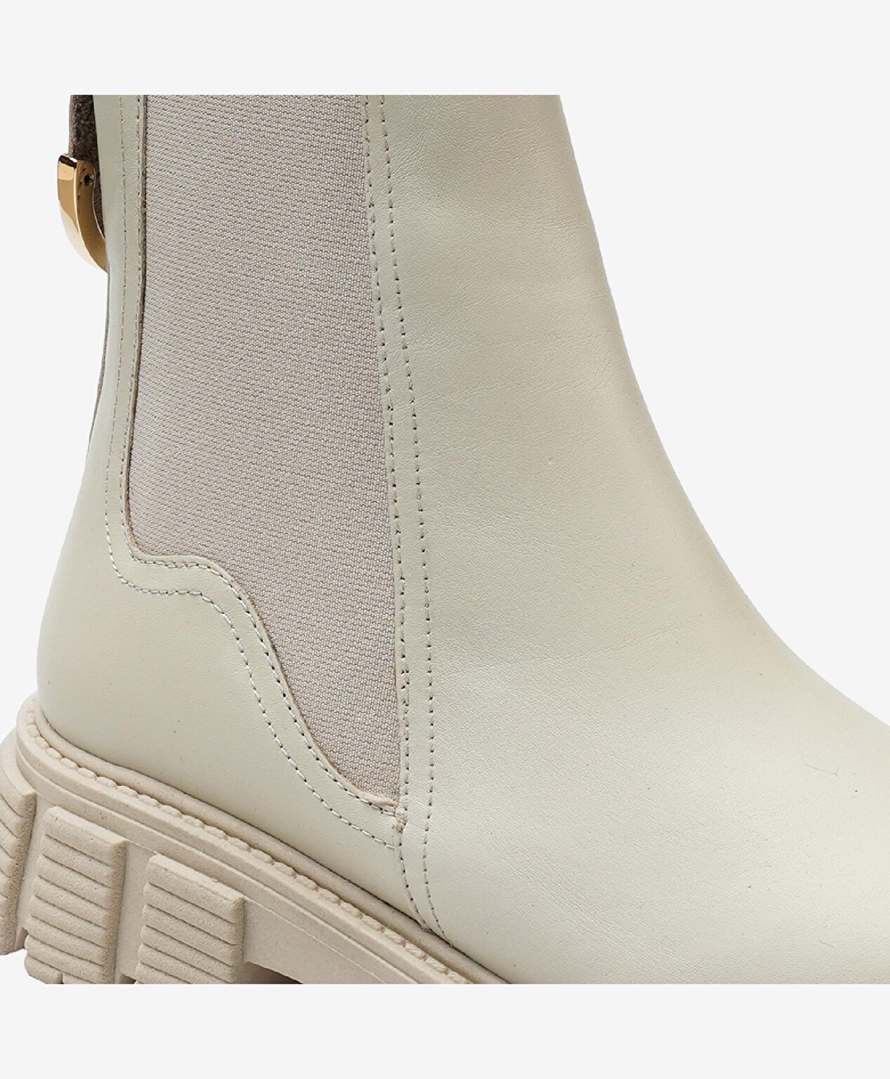 Kadın Ekru Hakiki Deri Chelsea Bot - 5