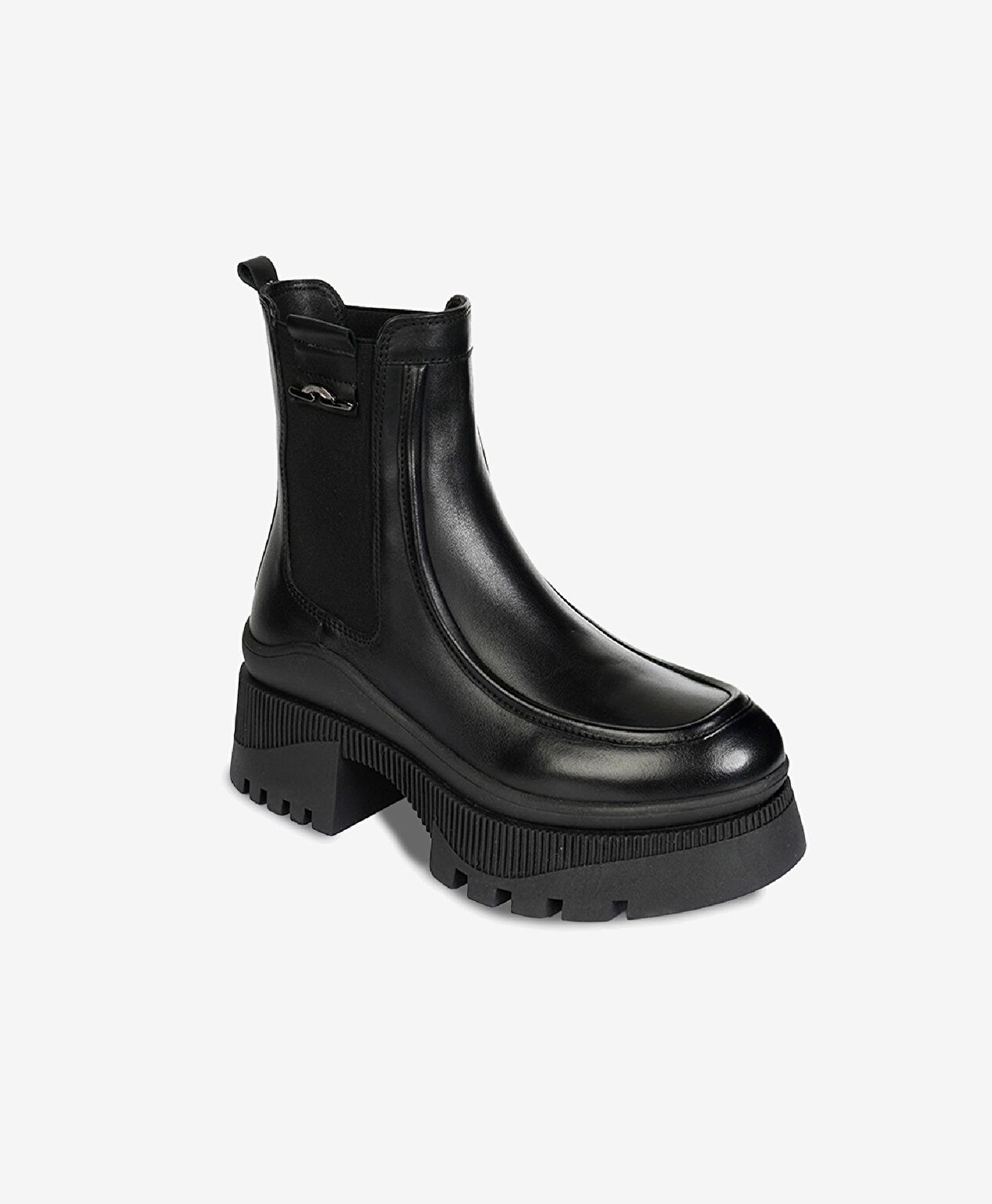 Kadın Siyah Hakiki Deri Memory Foam Taban Chelsea Bot - 1