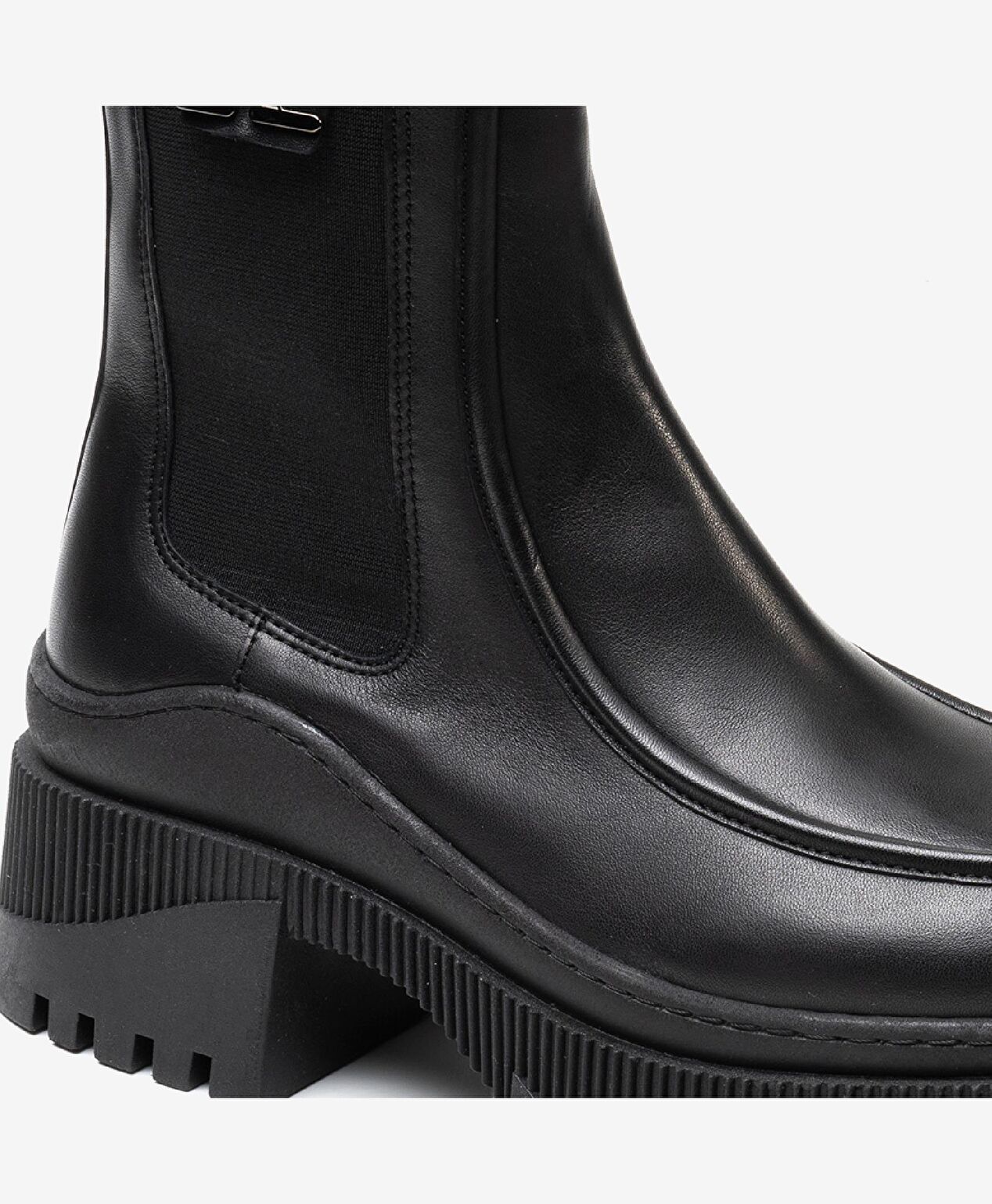 Kadın Siyah Hakiki Deri Memory Foam Taban Chelsea Bot - 5