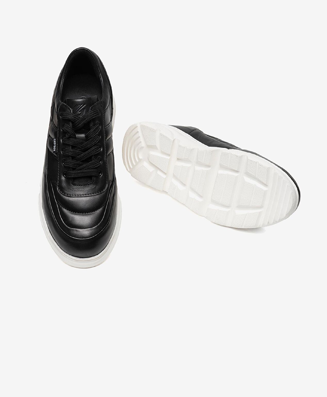 Kadın Siyah Hakiki Deri Spor Ayakkabı - 5