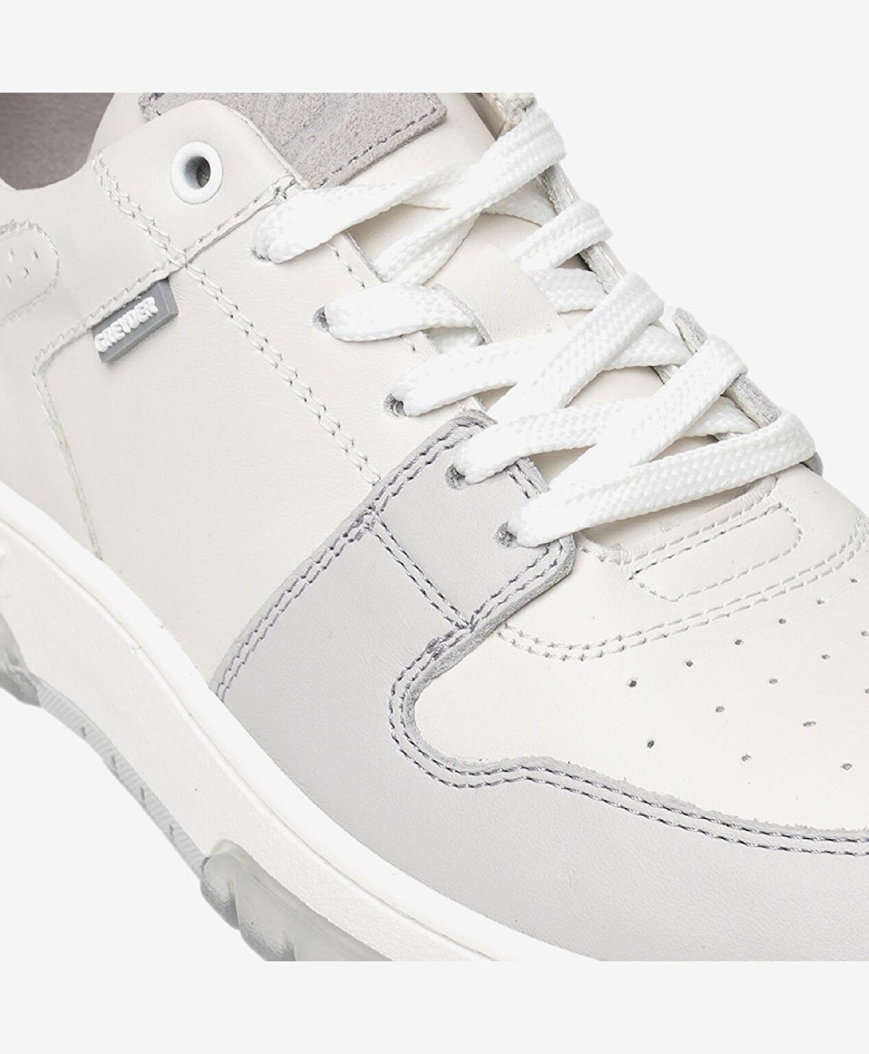 Kadın Beyaz Gri Hakiki Deri Sneaker Ayakkabı - 5