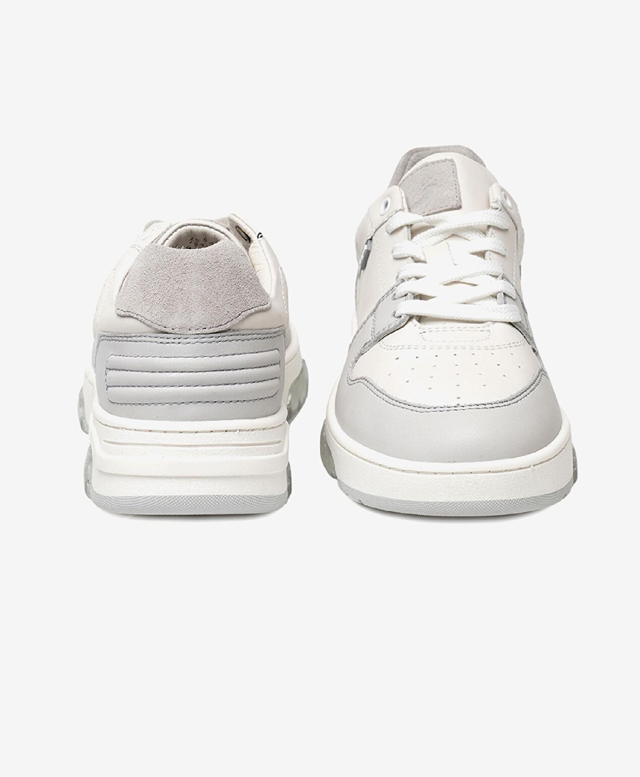 Kadın Beyaz Gri Hakiki Deri Sneaker Ayakkabı - 7