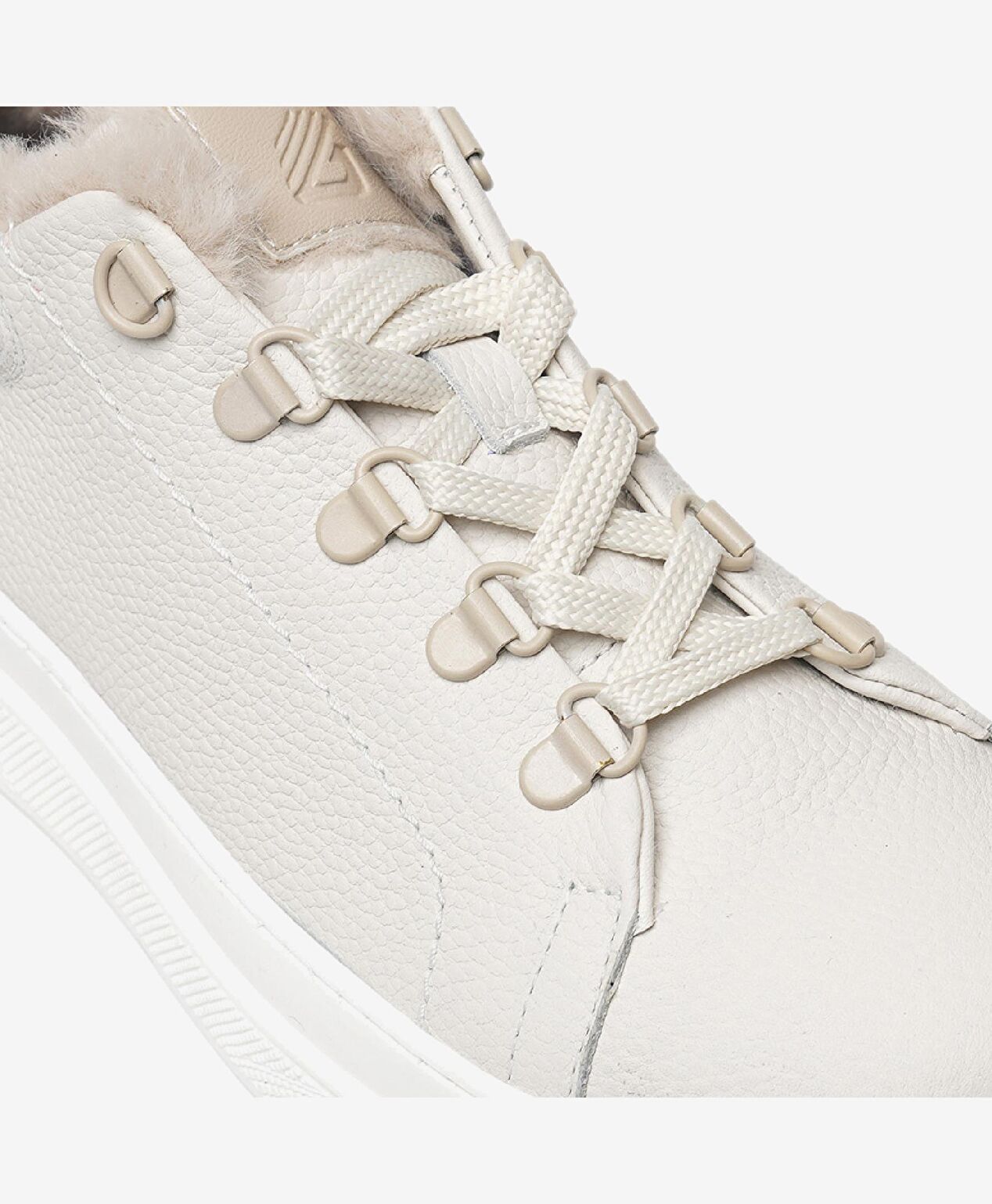 Kadın Kirli Beyaz Hakiki Deri Sneaker Ayakkabı - 6