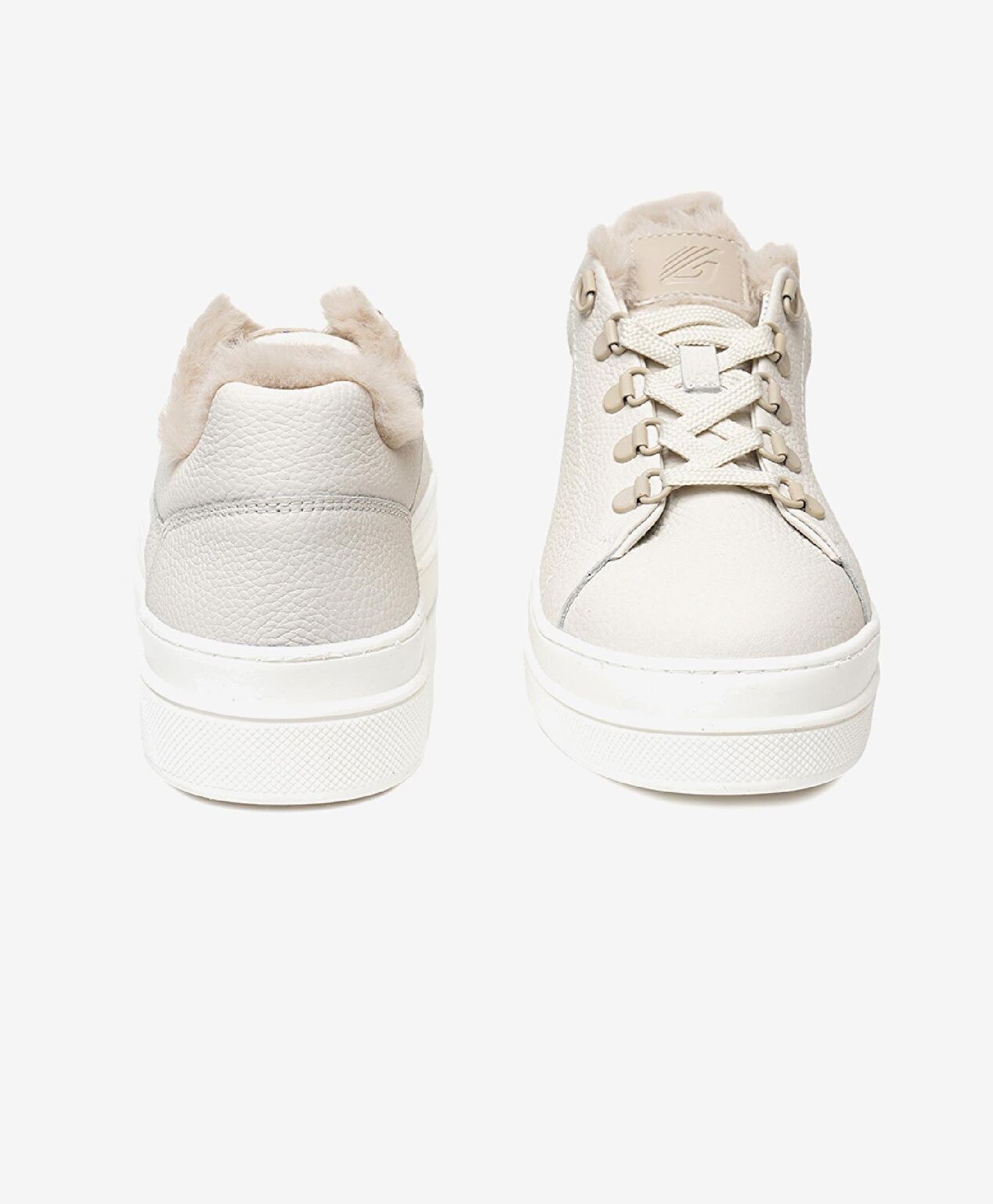 Kadın Kirli Beyaz Hakiki Deri Sneaker Ayakkabı - 8