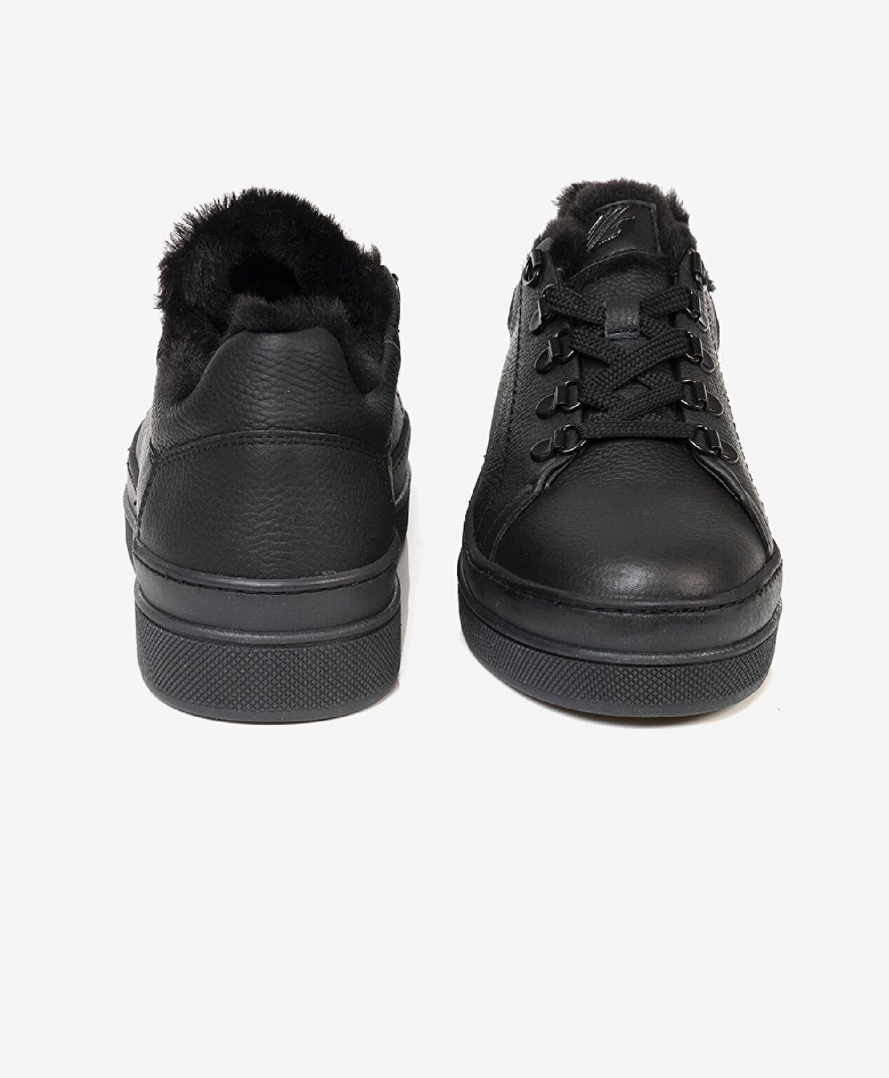 Kadın Siyah Hakiki Deri Sneaker Ayakkabı - 6