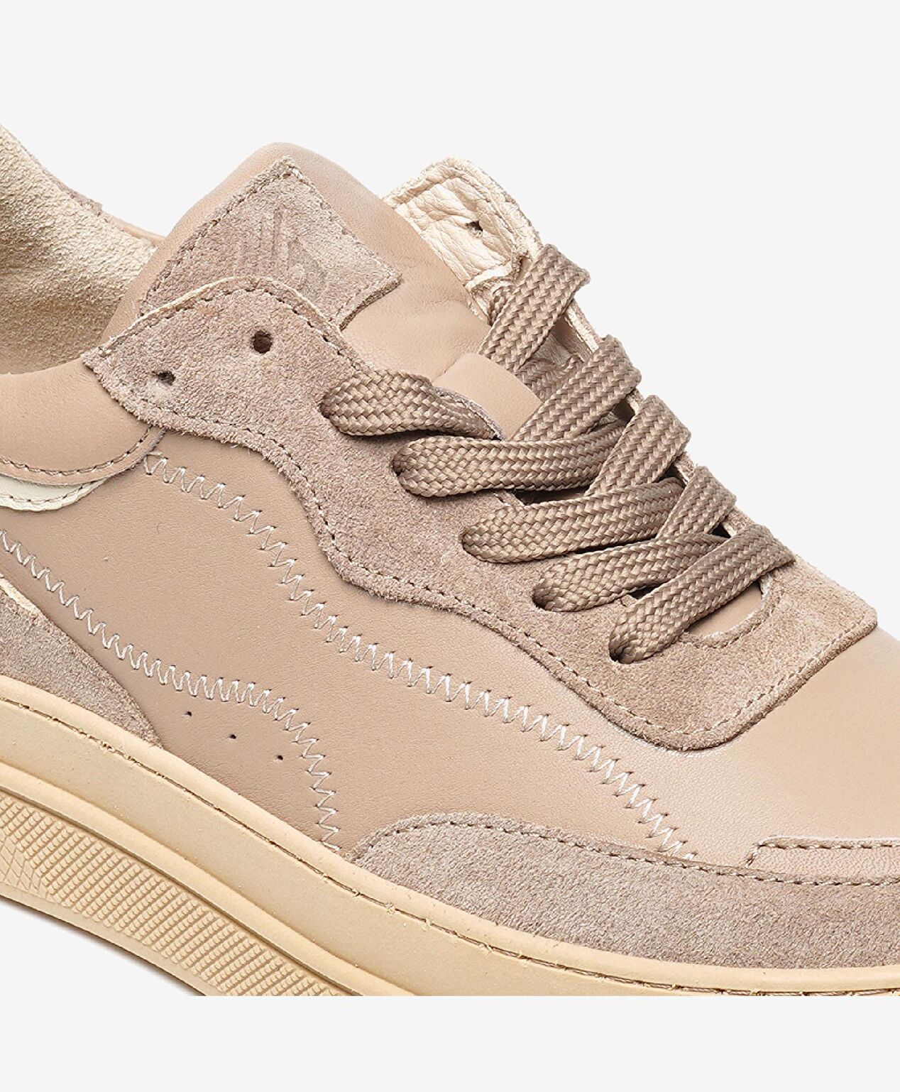 Kadın Açık Vizon Hakiki Deri Sneaker Ayakkabı - 5