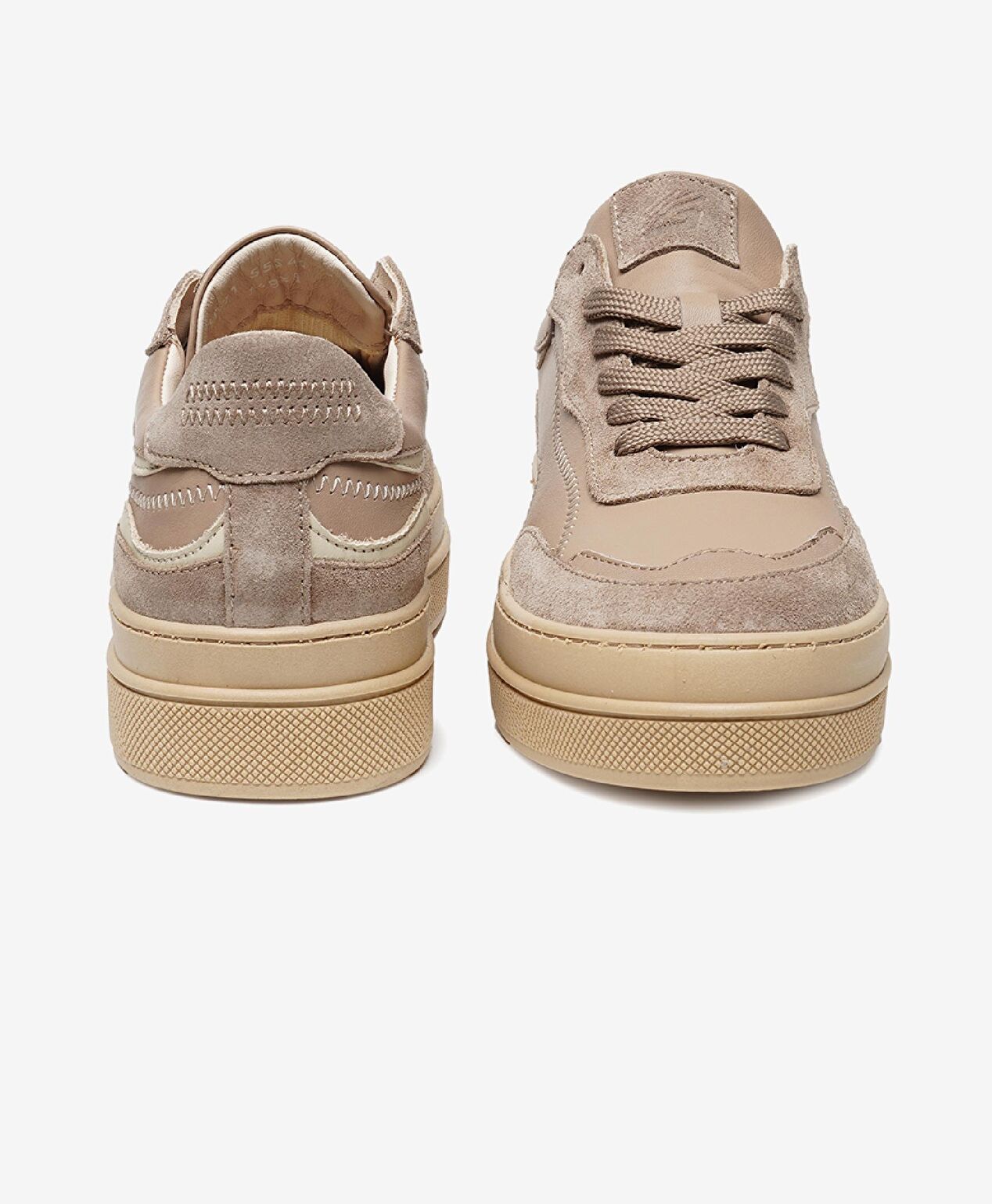 Kadın Açık Vizon Hakiki Deri Sneaker Ayakkabı - 7