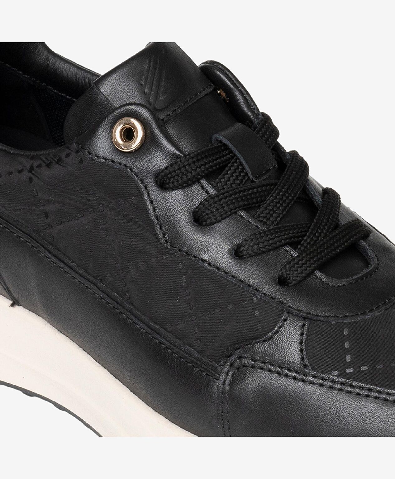 Kadın Siyah Hakiki Deri Spor Ayakkabı - 5