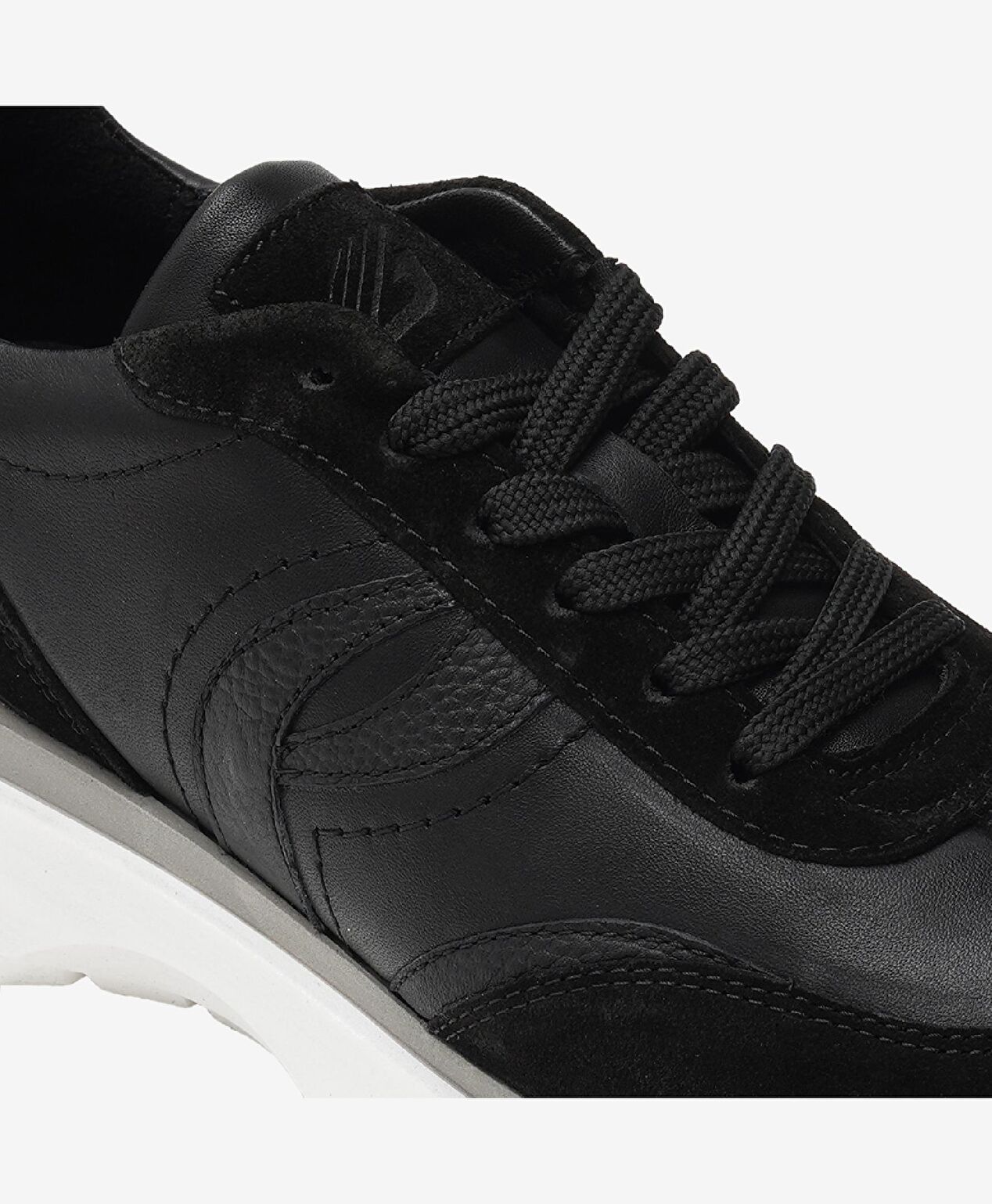 Kadın Siyah Hakiki Deri Spor Ayakkabı - 5