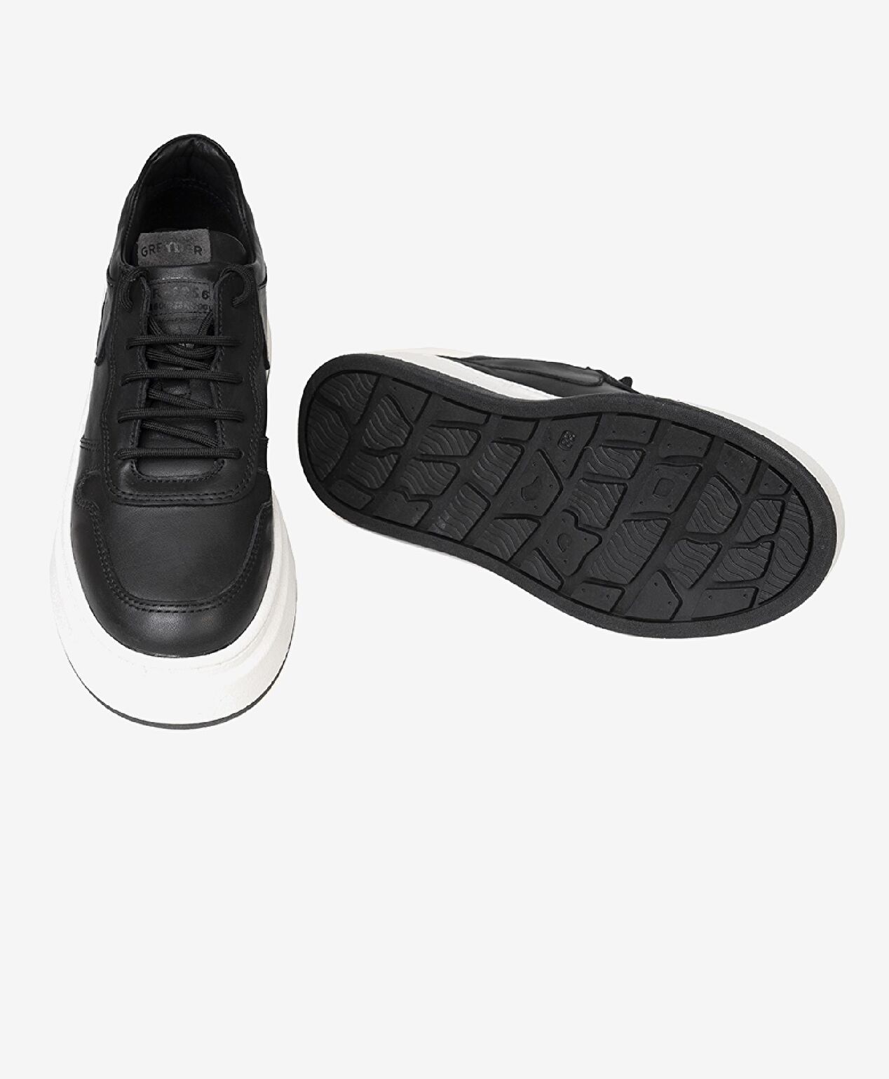 Kadın Siyah Hakiki Deri Sneaker Ayakkabı - 5