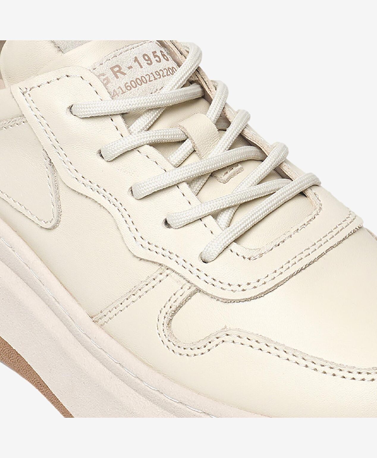 Kadın Ekru Hakiki Deri Sneaker Ayakkabı - 4