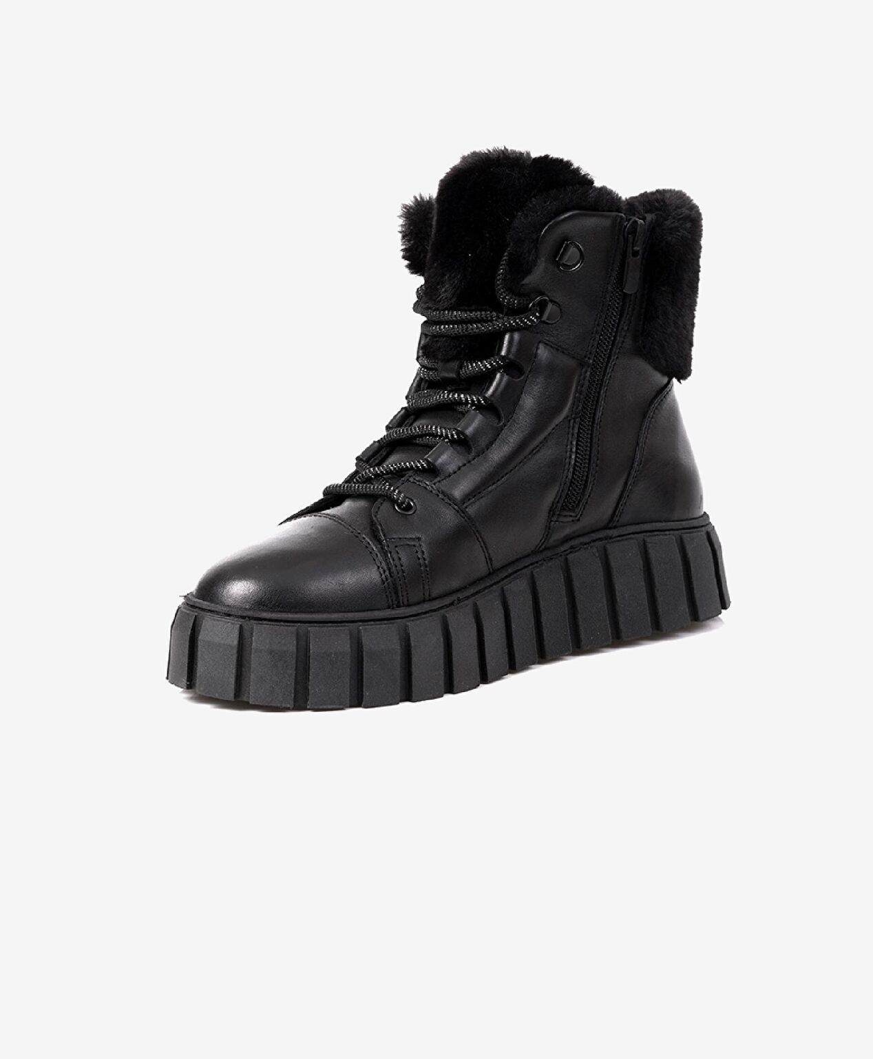 Kadın Siyah Hakiki Deri Memory Foam Taban Sneaker Bot - 3