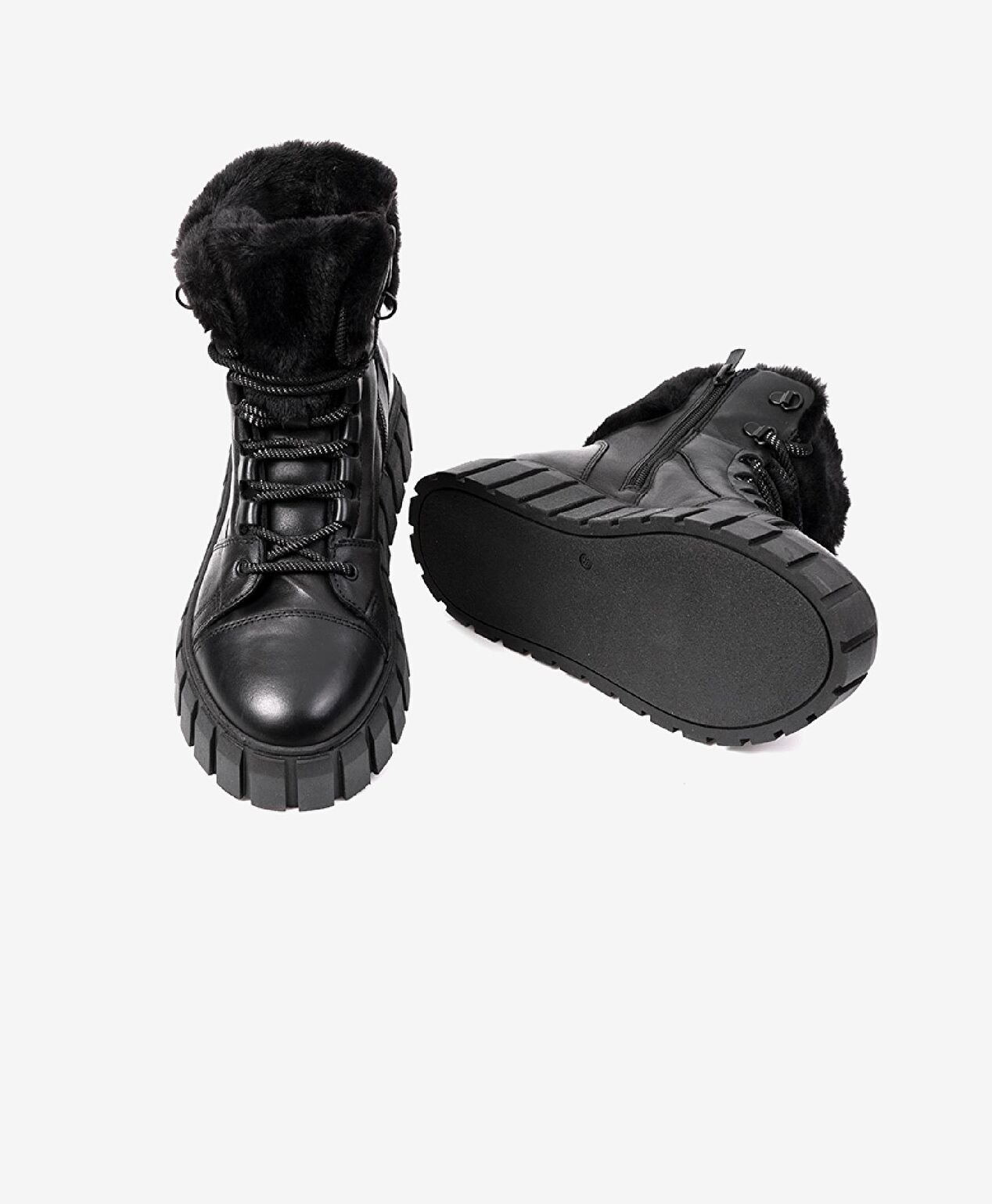 Kadın Siyah Hakiki Deri Memory Foam Taban Sneaker Bot - 6