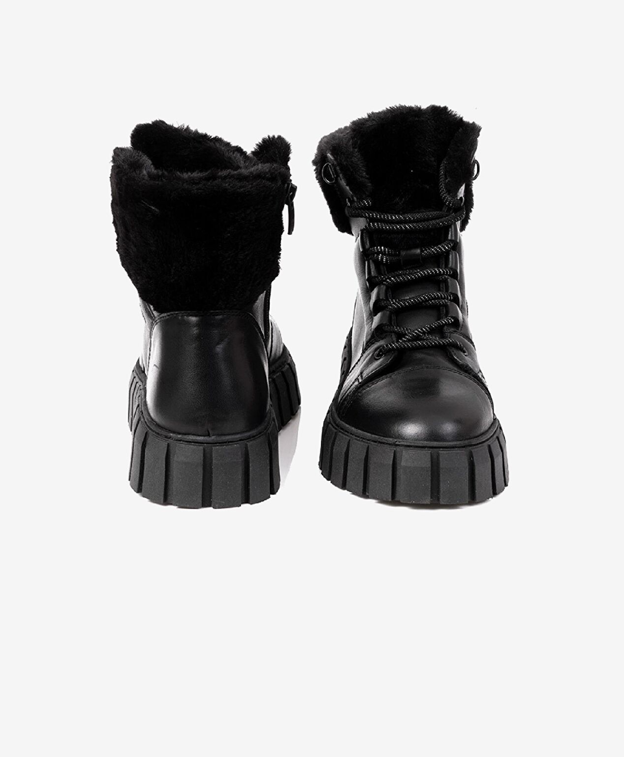 Kadın Siyah Hakiki Deri Memory Foam Taban Sneaker Bot - 7