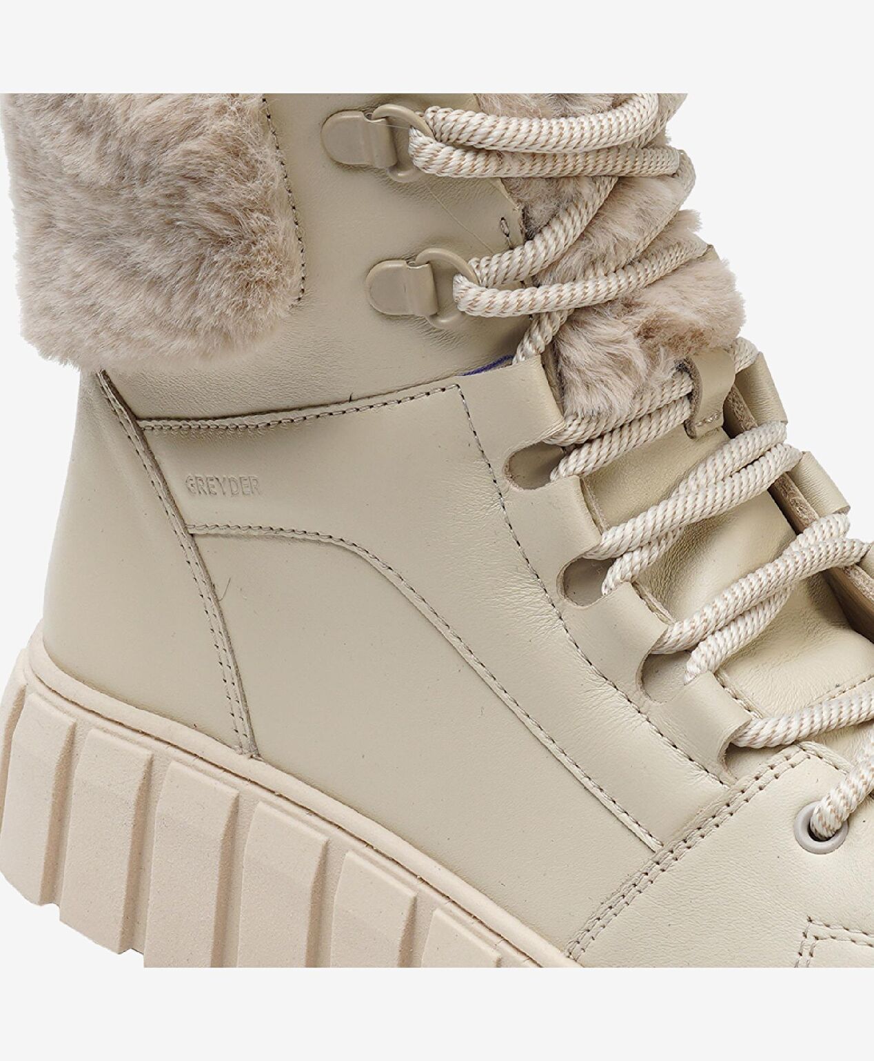 Kadın Ekru Hakiki Deri Sneaker Bot - 5