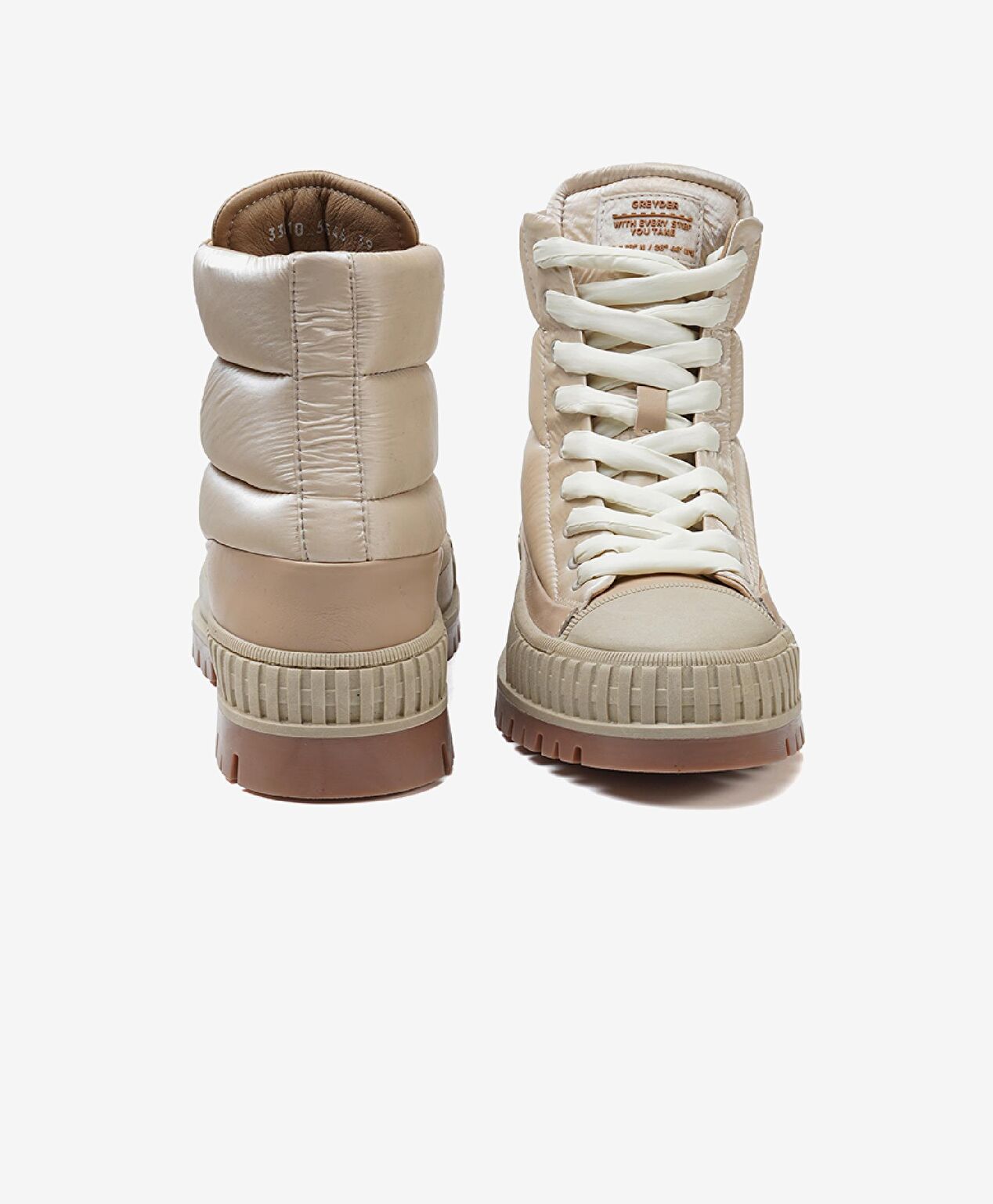 Kadın Ekru Hakiki Deri Sneaker Bot - 8